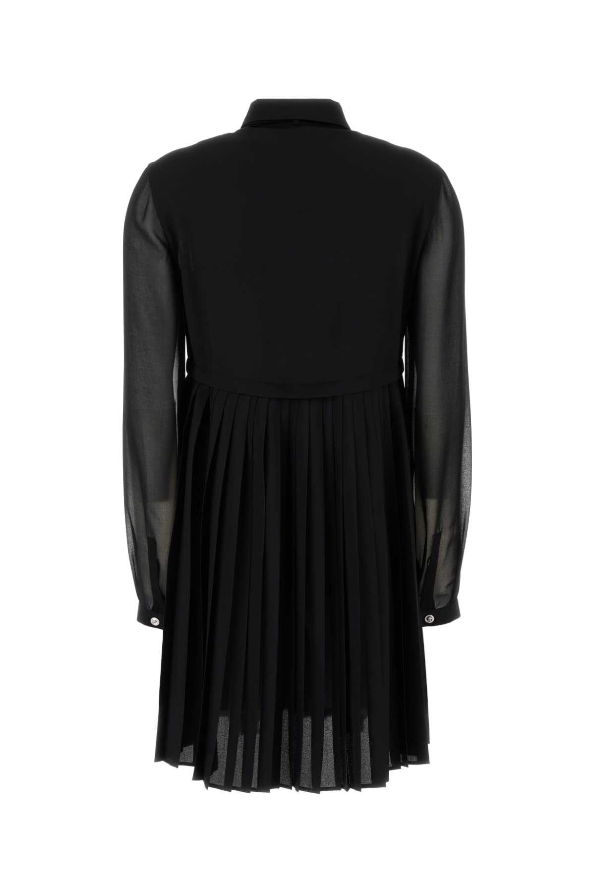 Versace Black Crepe Mini Dress Size S / US 4 / IT 40 - 2 Thumbnail