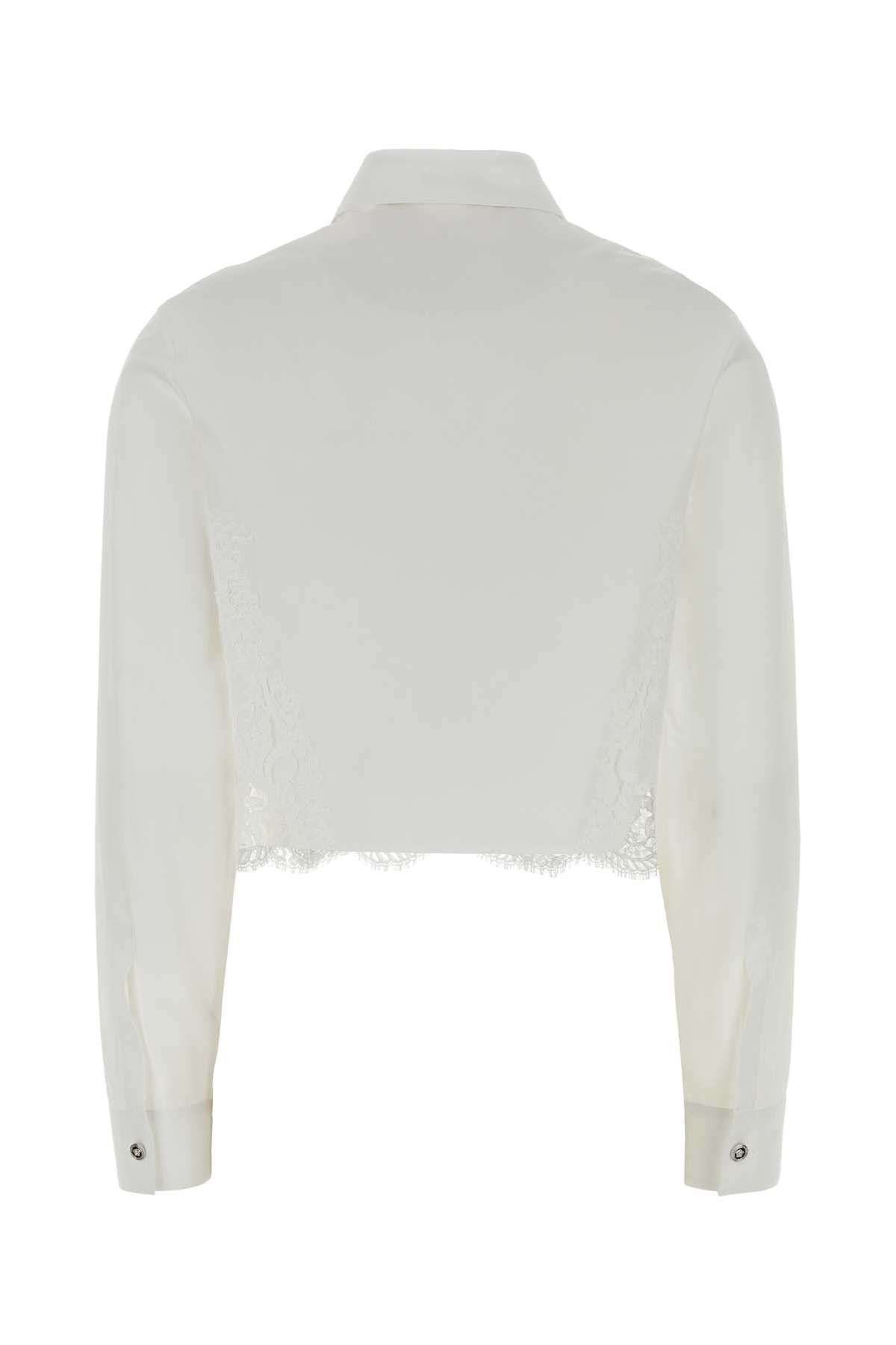 Versace White Poplin Shirt Size M / US 6-8 / IT 42-44 - 2 Thumbnail