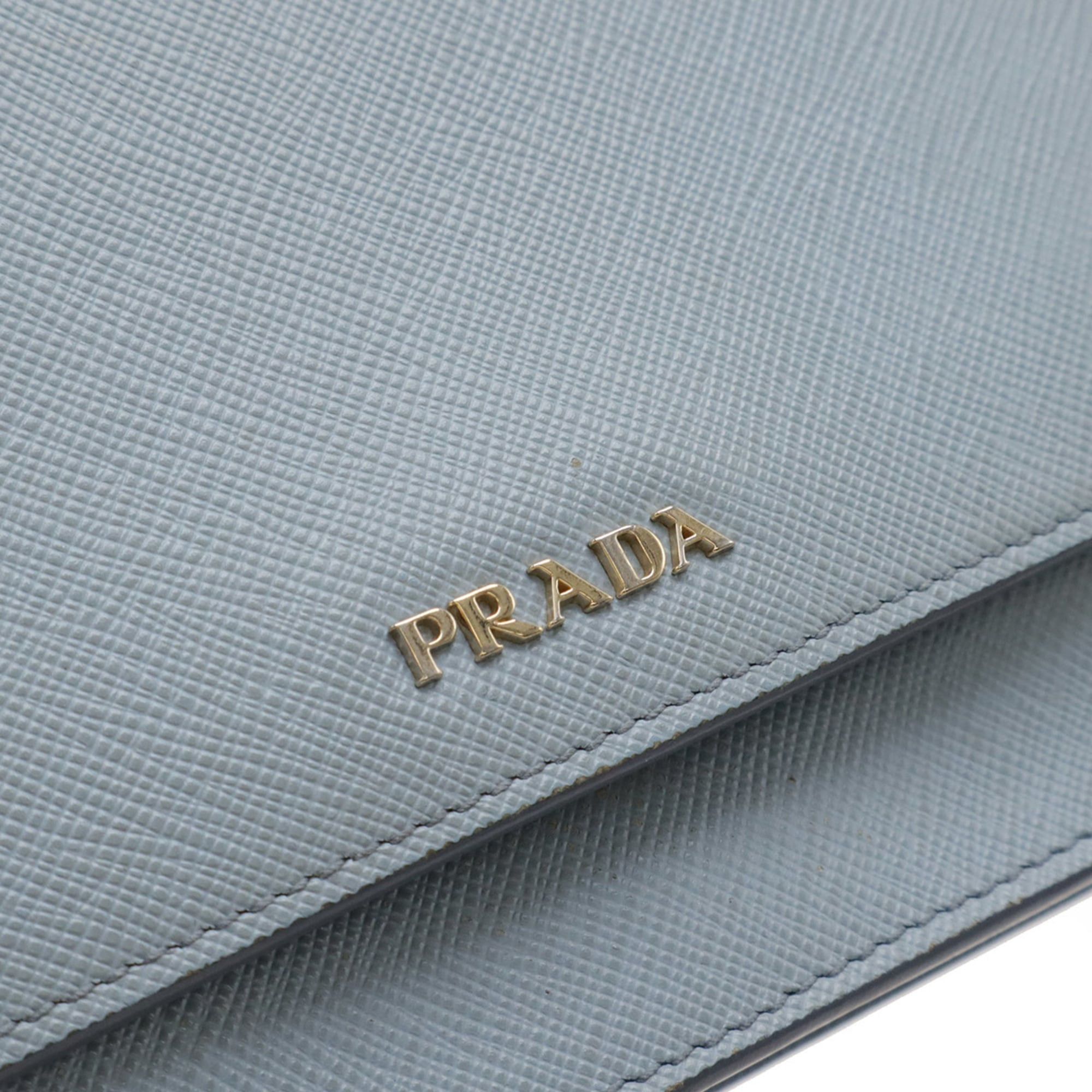 Prada PRADA SAFFIANO shoulder wallet/clutch bag in light blue leather Size ONE SIZE - 5 Thumbnail