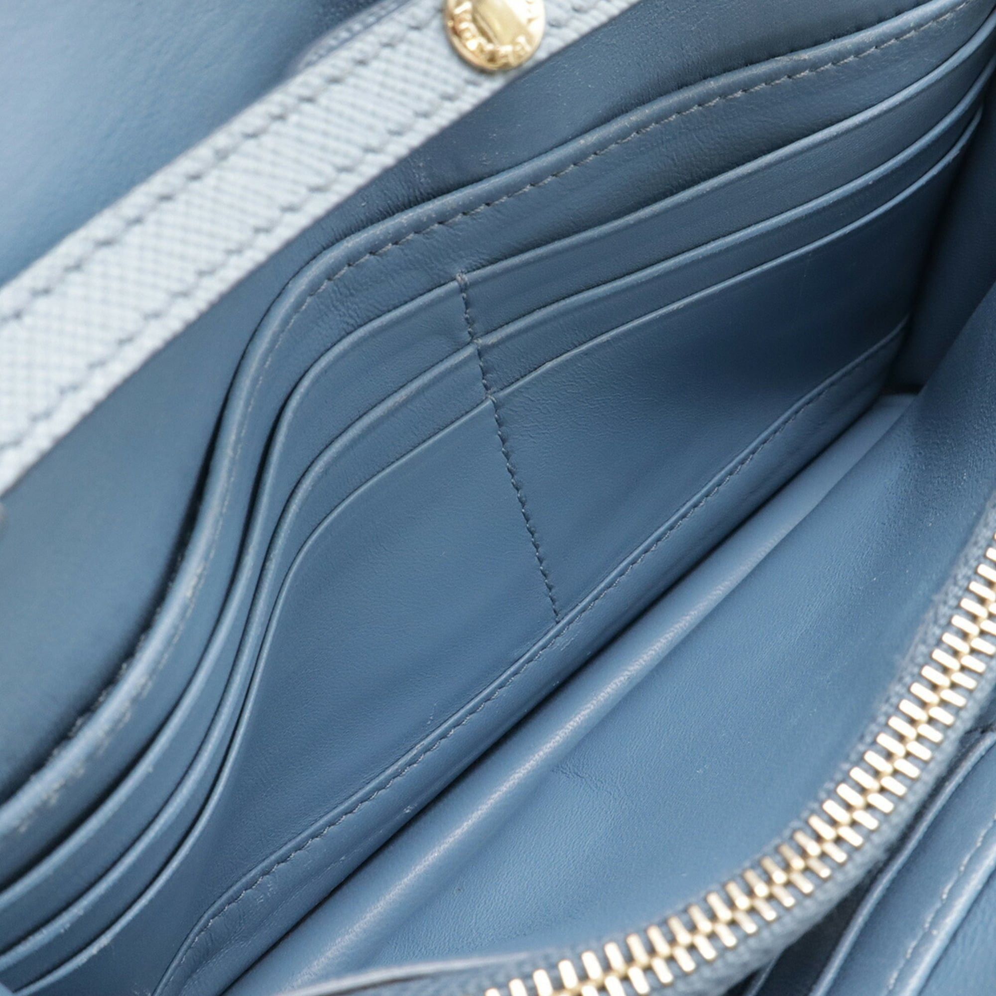 Prada PRADA SAFFIANO shoulder wallet/clutch bag in light blue leather Size ONE SIZE - 6 Thumbnail