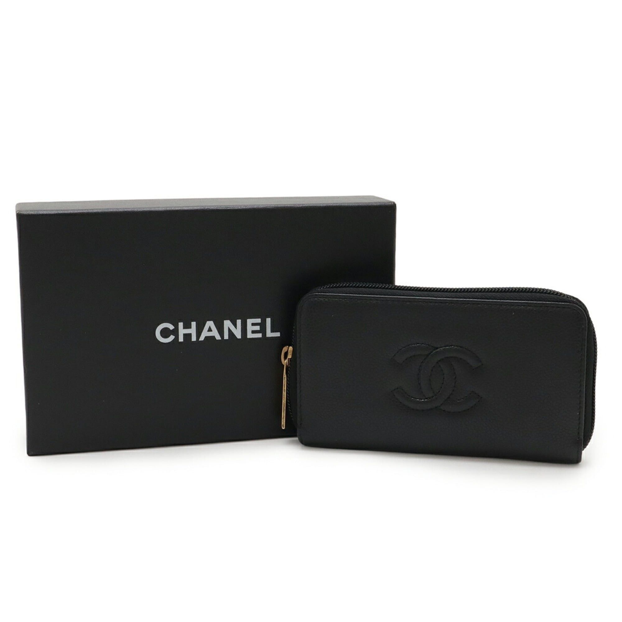 Chanel CHANEL Coco Mark Round Wallet in Caviar Leather, Black Size ONE SIZE - 10 Thumbnail