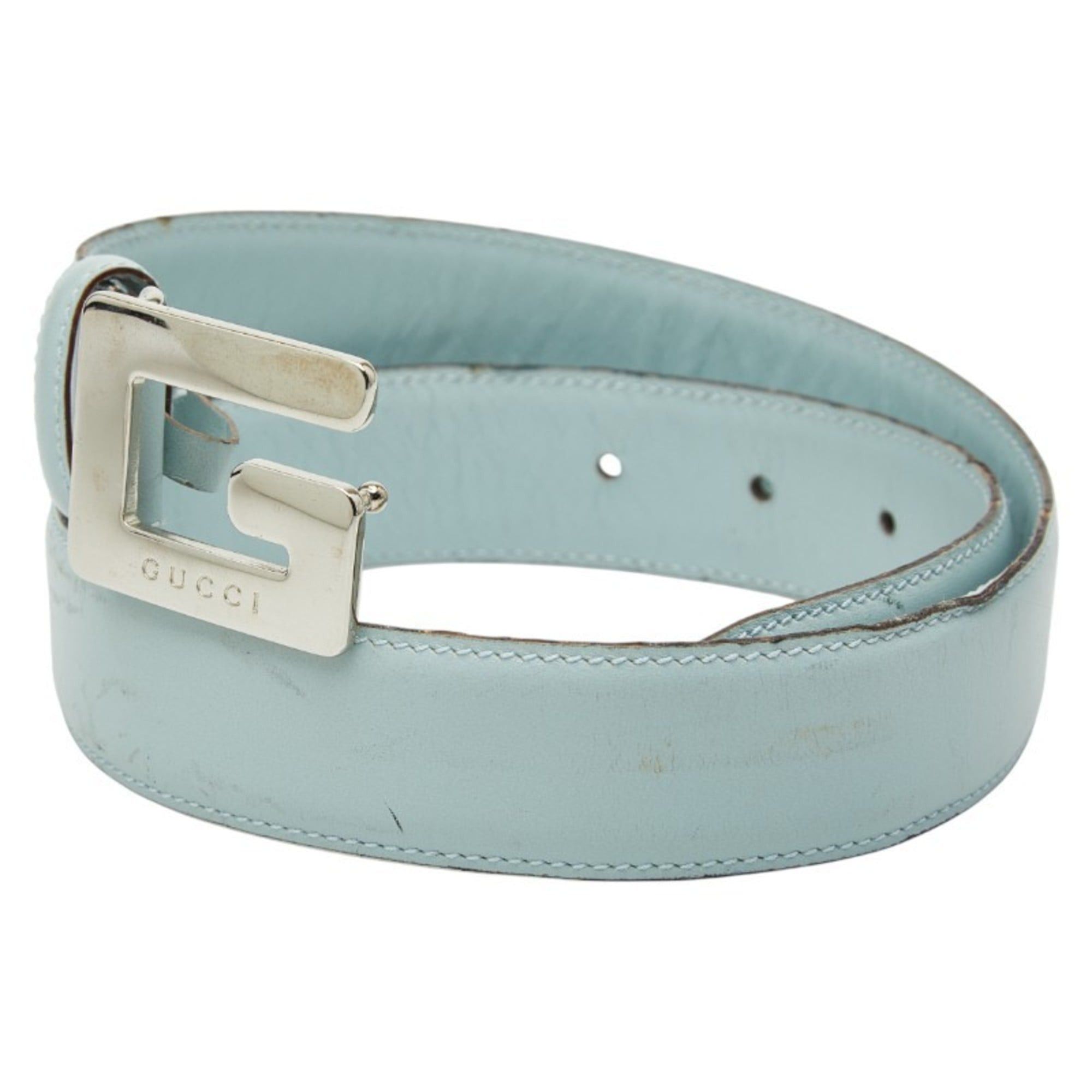 Gucci Gucci Belt Size: 65 26 037 394 0959 Light Blue Leather Women's GUCCI Size ONE SIZE - 2 Thumbnail
