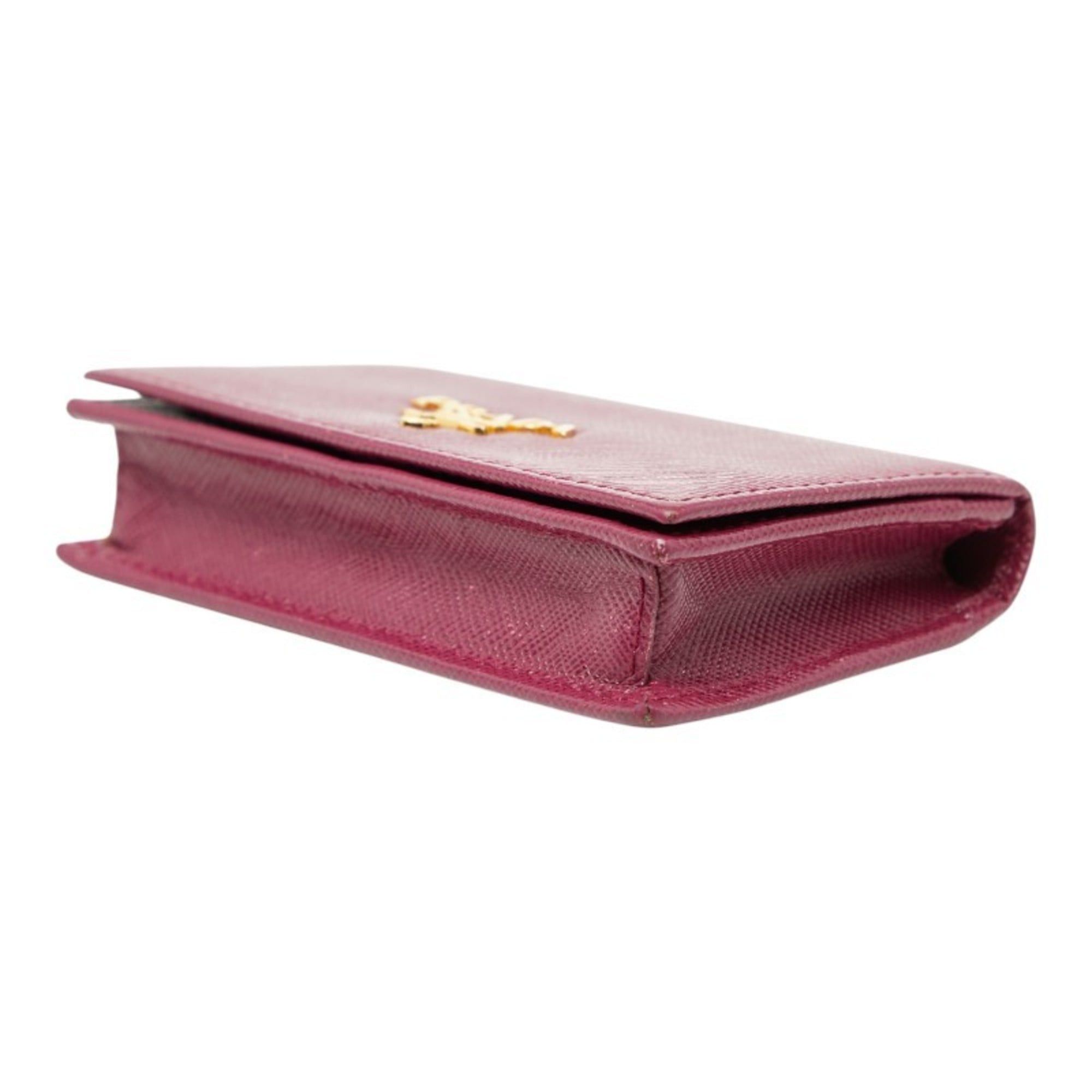 Prada Prada wallet/coin case/pass case in purple Saffiano leather for women Size ONE SIZE - 4 Thumbnail