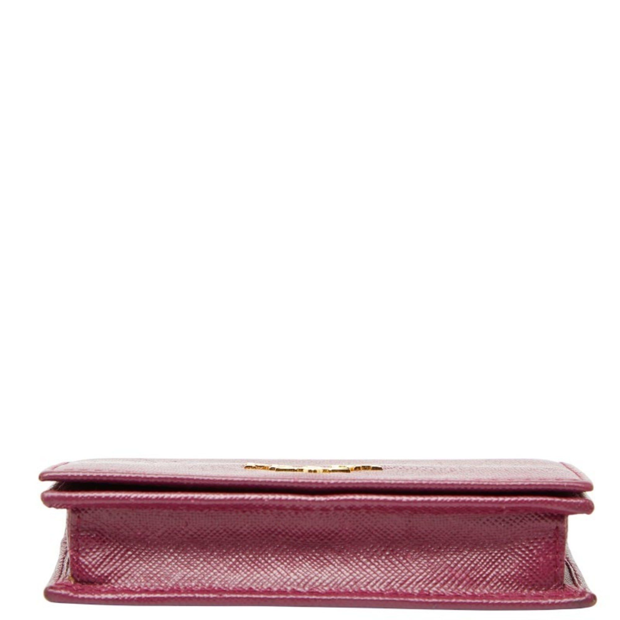 Prada Prada wallet/coin case/pass case in purple Saffiano leather for women Size ONE SIZE - 3 Thumbnail