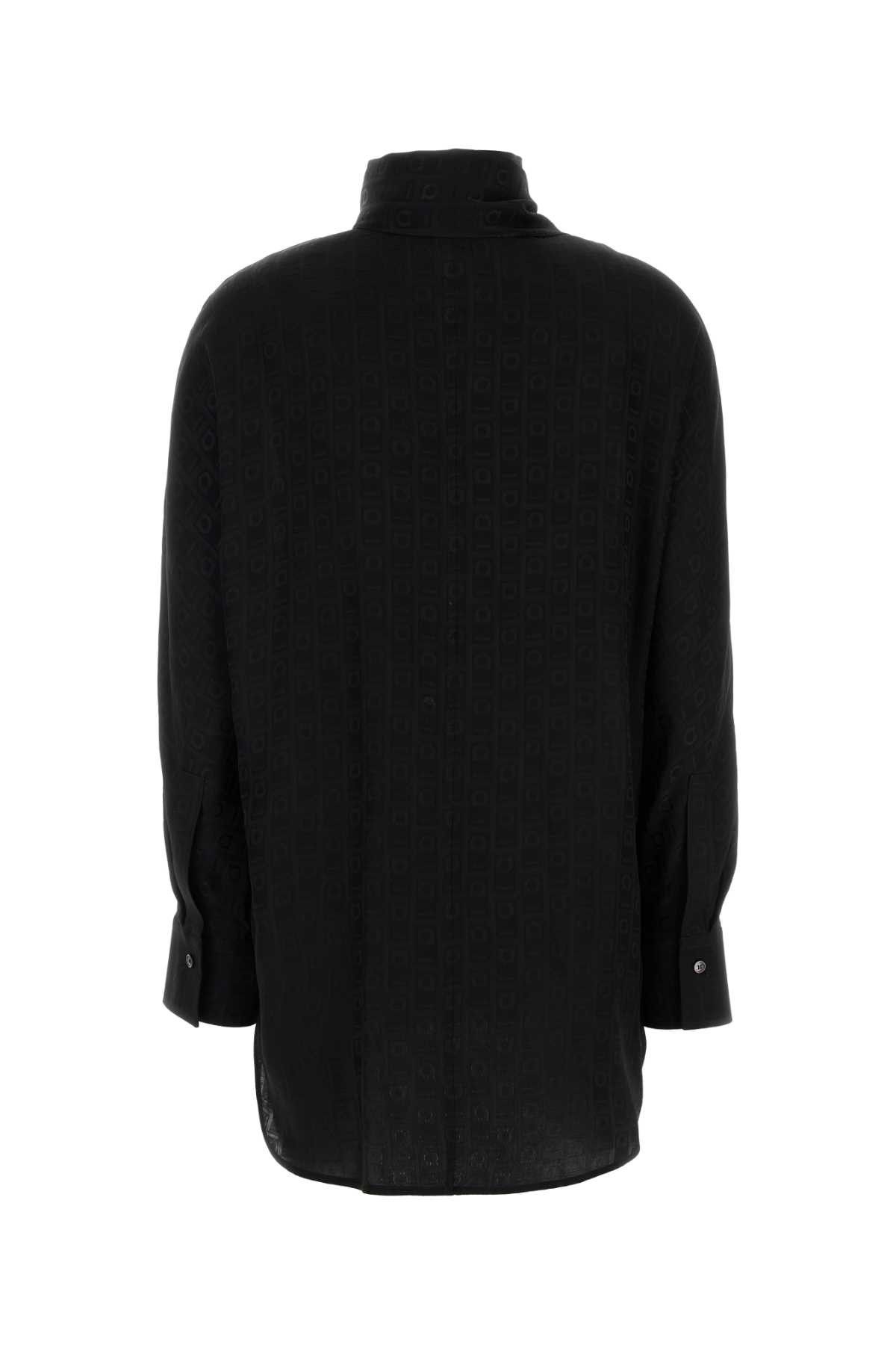 Salvatore Ferragamo Black Silk Shirt Size XS / US 0-2 / IT 36-38 - 2 Thumbnail