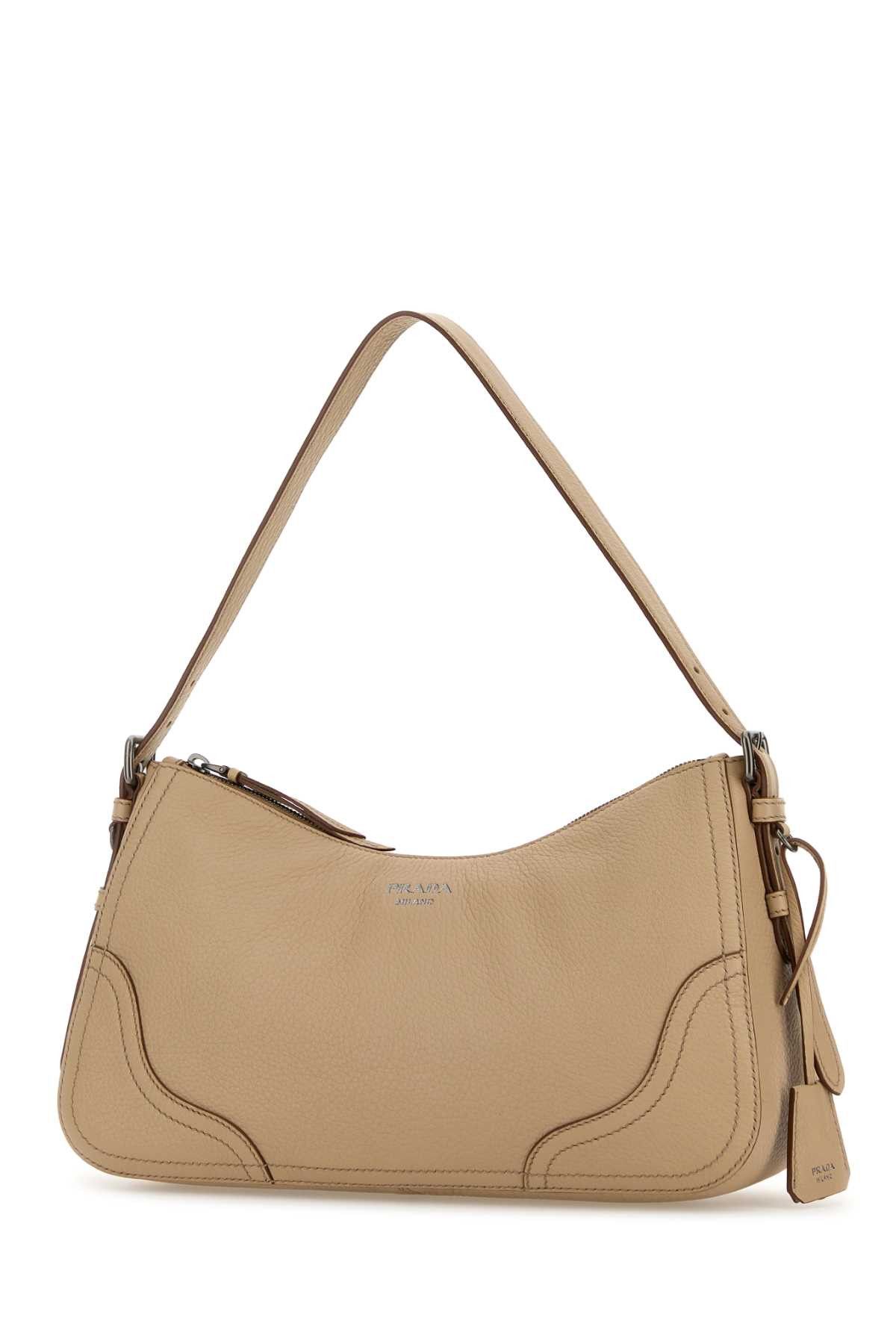 Prada Beige Leather Shoulder Bag Size ONE SIZE - 2 Thumbnail