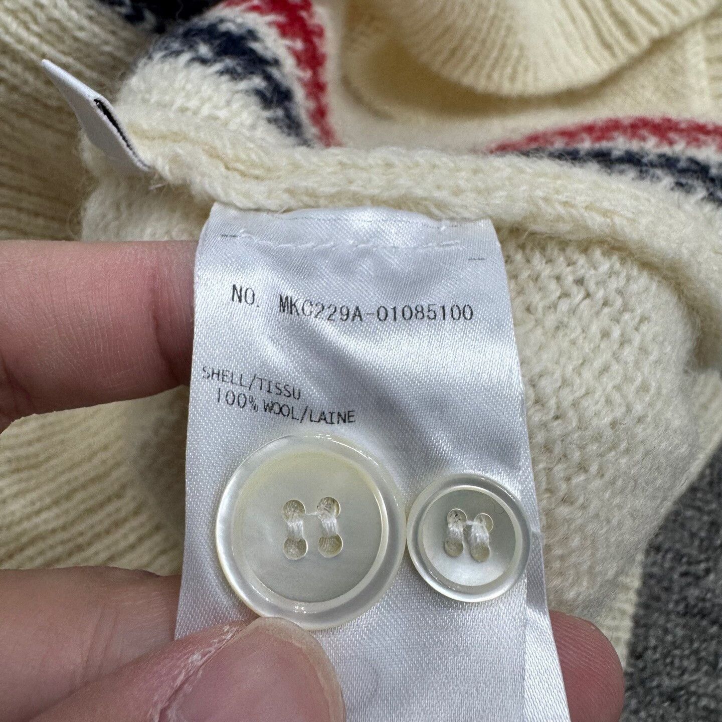 Thom Browne beige wool cardigan from Thom Browne Size US M / EU 48-50 / 2 - 4 Thumbnail