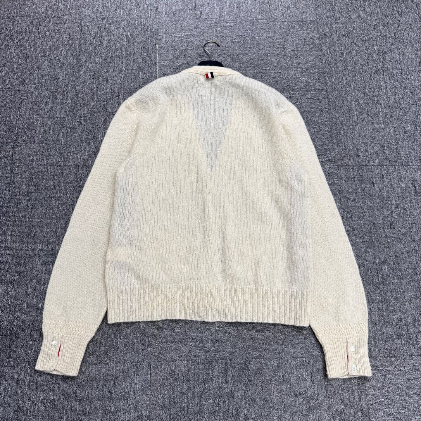 Thom Browne beige wool cardigan from Thom Browne Size US M / EU 48-50 / 2 - 2 Thumbnail