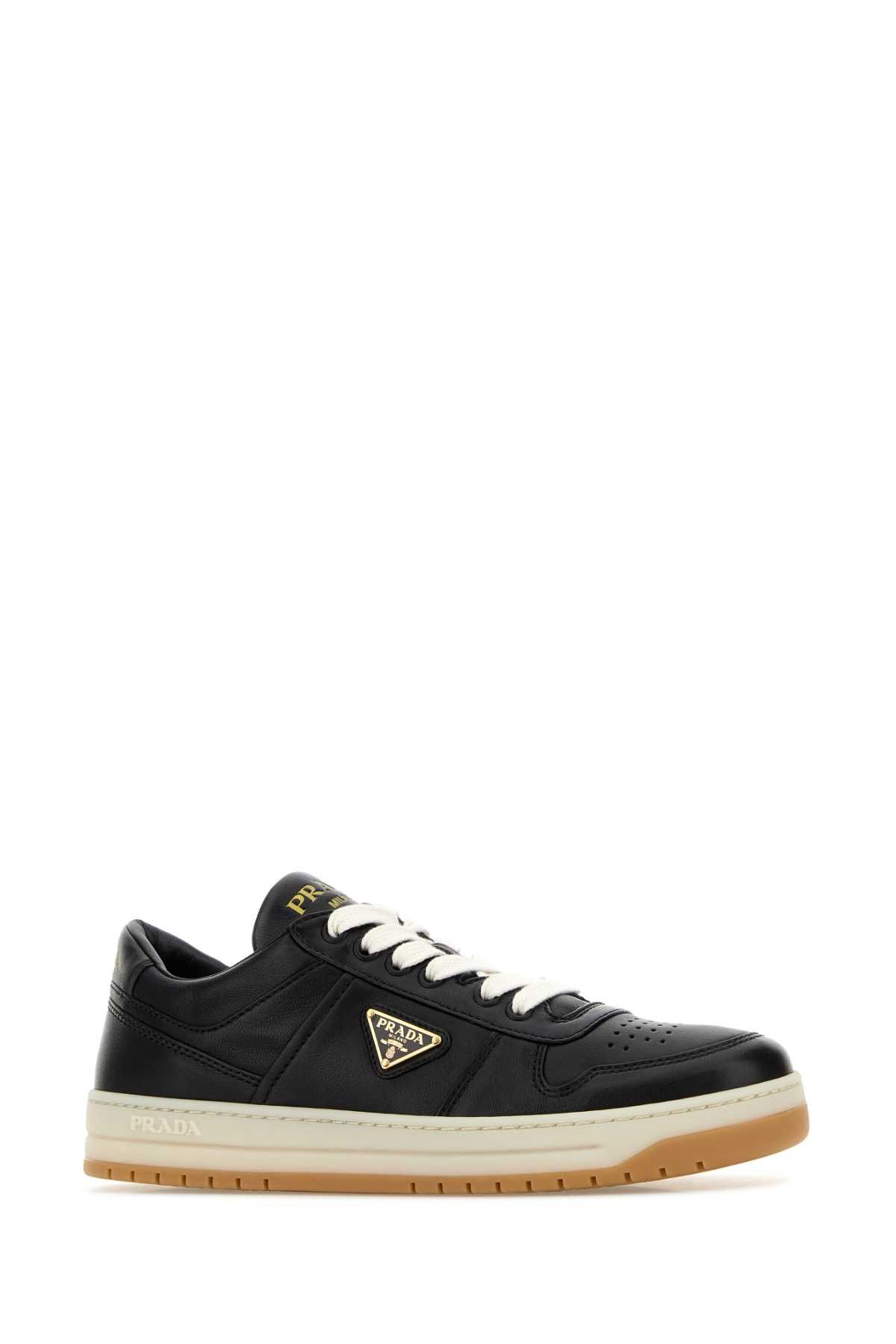 Prada Black Nappa Leather Downtown Sneakers Size US 7.5 / IT 37.5 - 2 Thumbnail