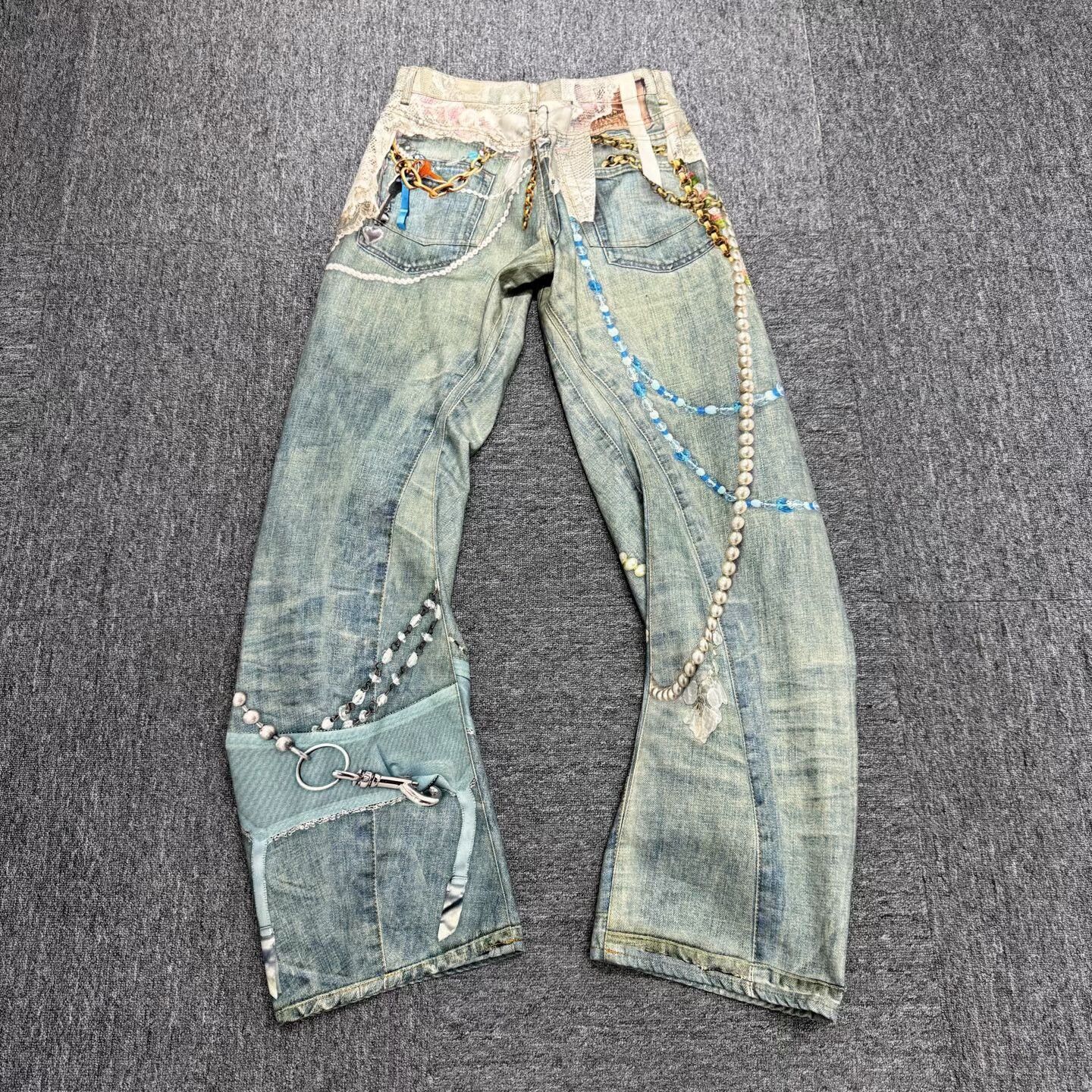 Acne Studios acne studios 3d pearl chain denim pants Size 34" / US 12 / IT 48 - 2 Thumbnail