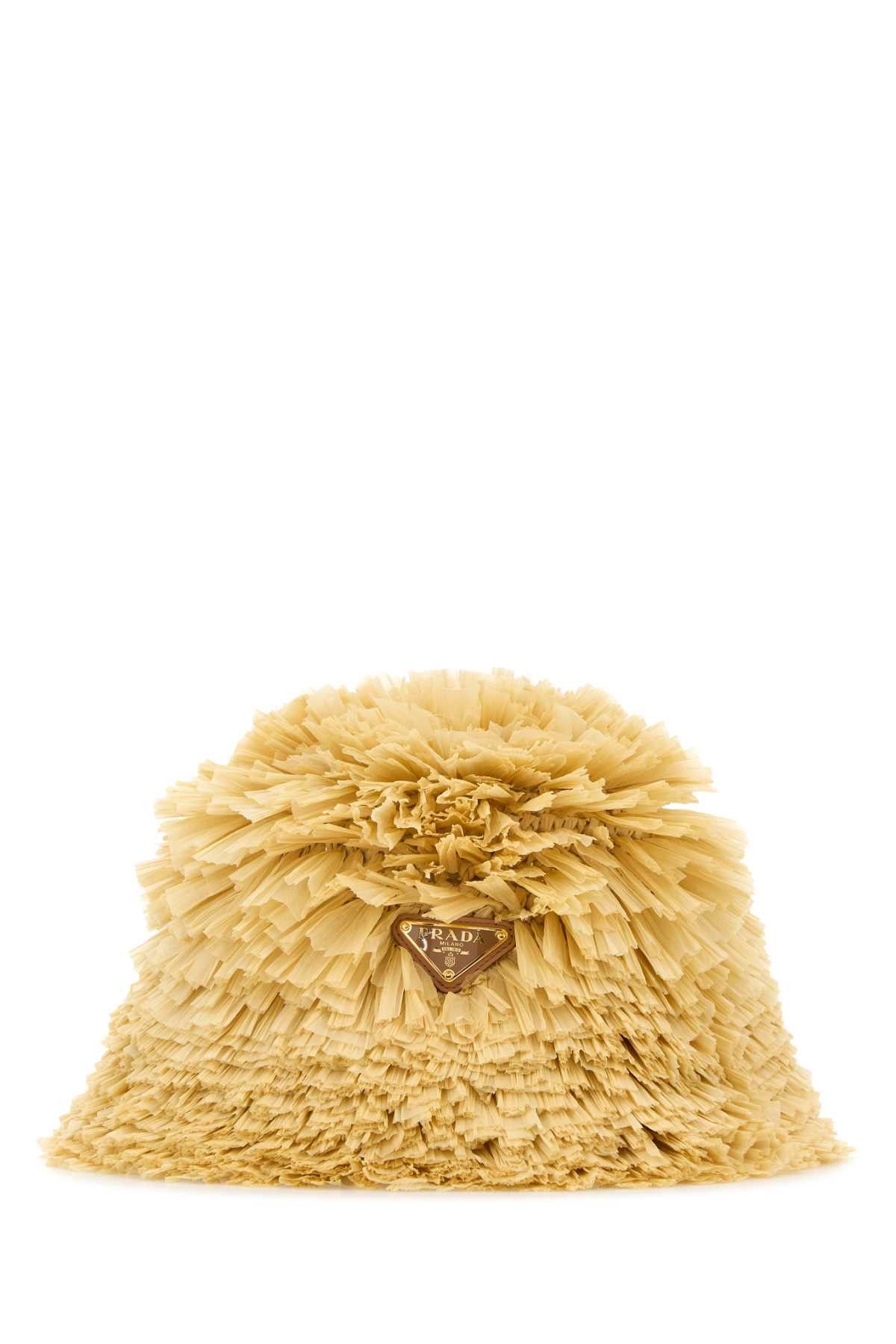 Prada Embellished Raffia Bucket Hat Size ONE SIZE - 2 Thumbnail