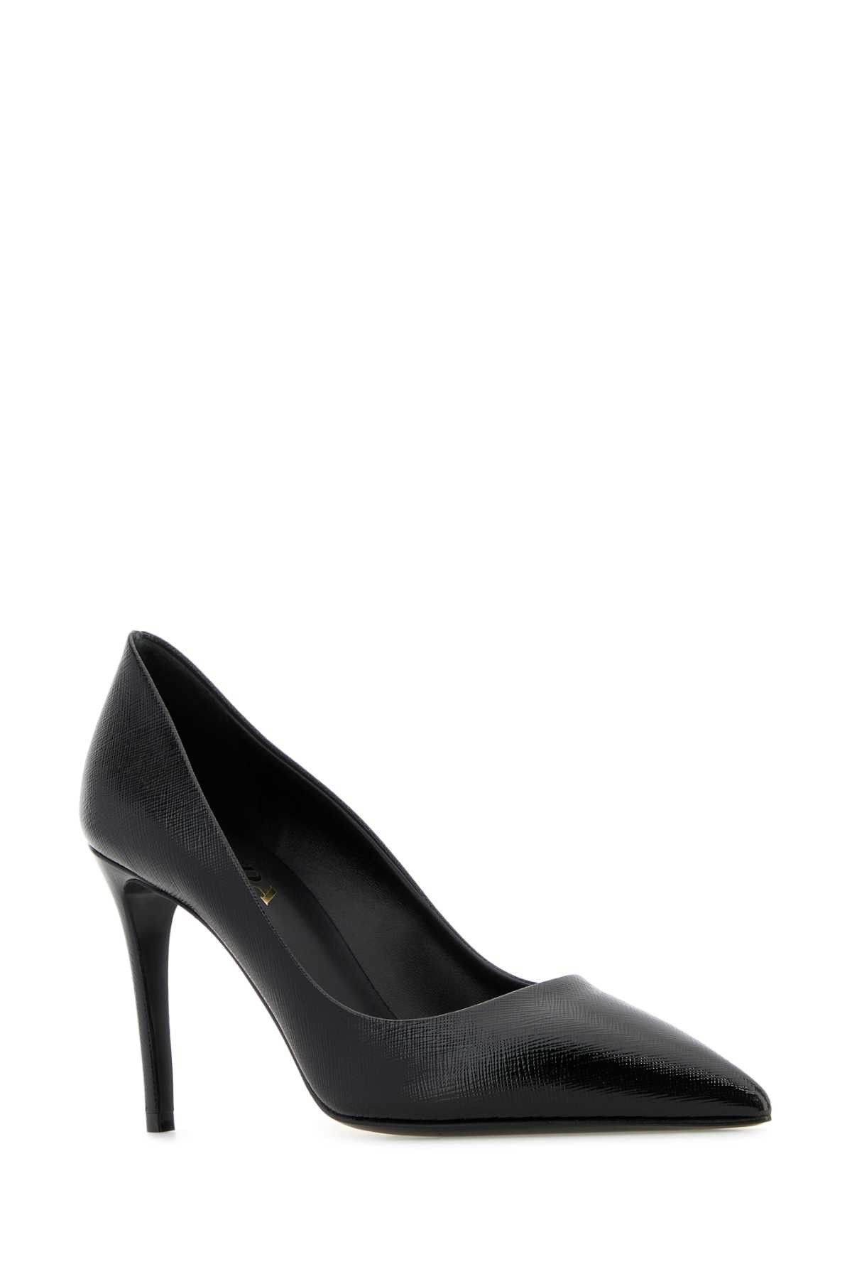 Prada Black Leather Pumps Size US 8.5 / IT 38.5 - 2 Thumbnail