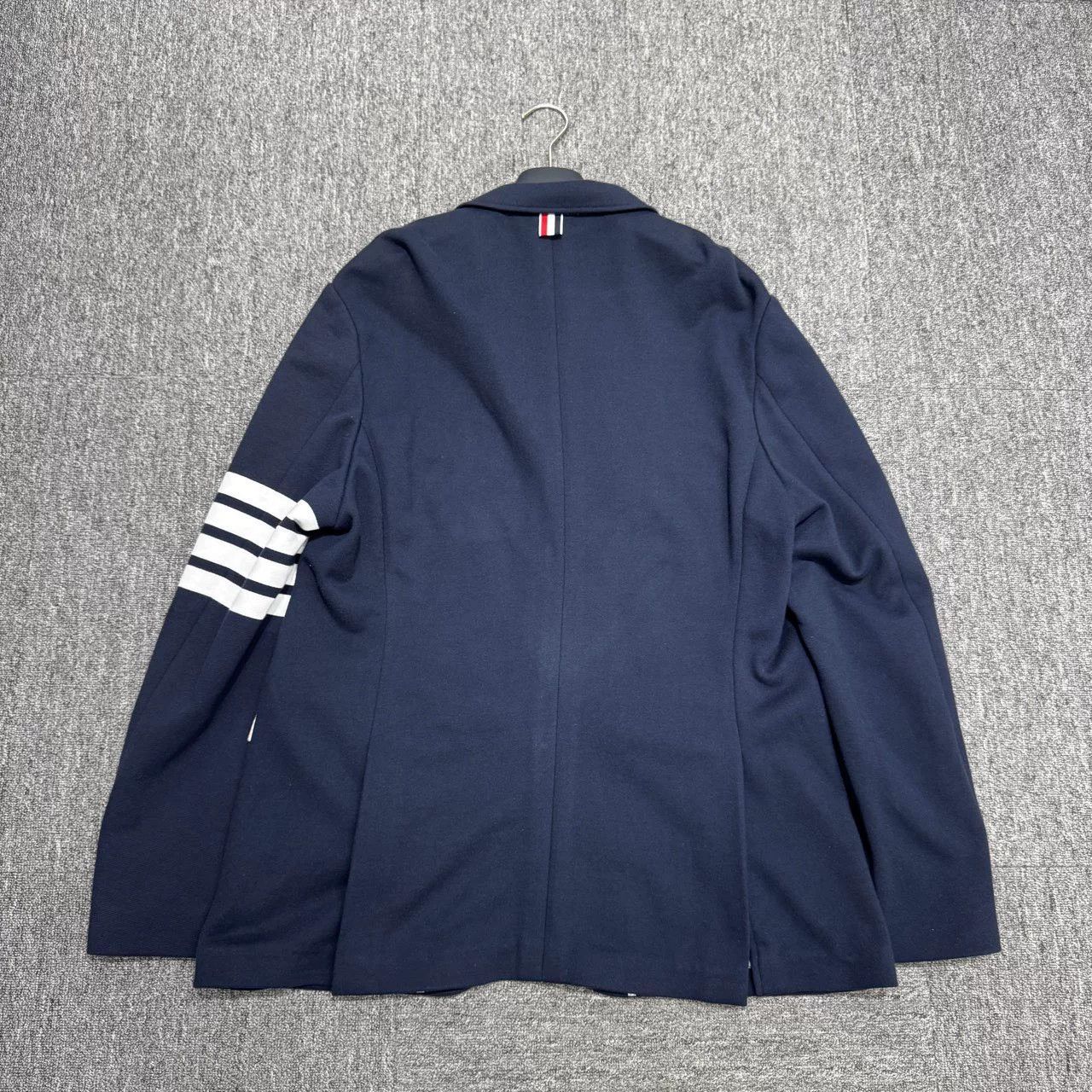 Thom Browne Thom Browne Navy Striped Suit Jacket Size US XL / EU 56 / 4 - 2 Thumbnail