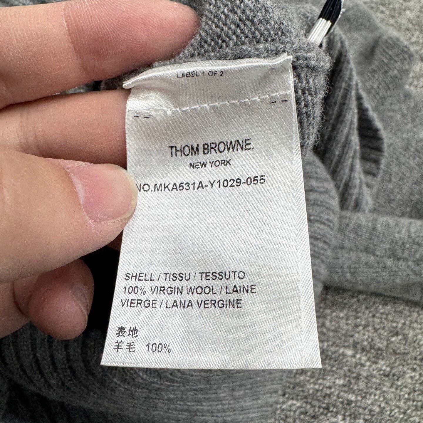 Thom Browne thom browne grey wool knit sweater Size US L / EU 52-54 / 3 - 4 Thumbnail