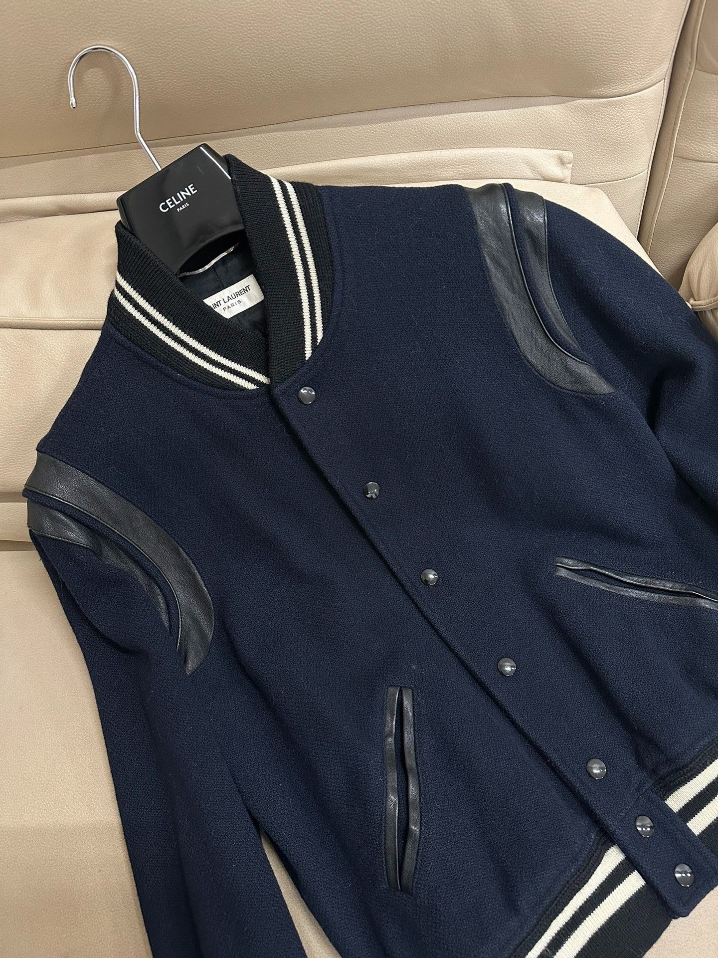 Saint Laurent Paris saint laurent navy wool baseball jacket Size US L / EU 52-54 / 3 - 4 Thumbnail