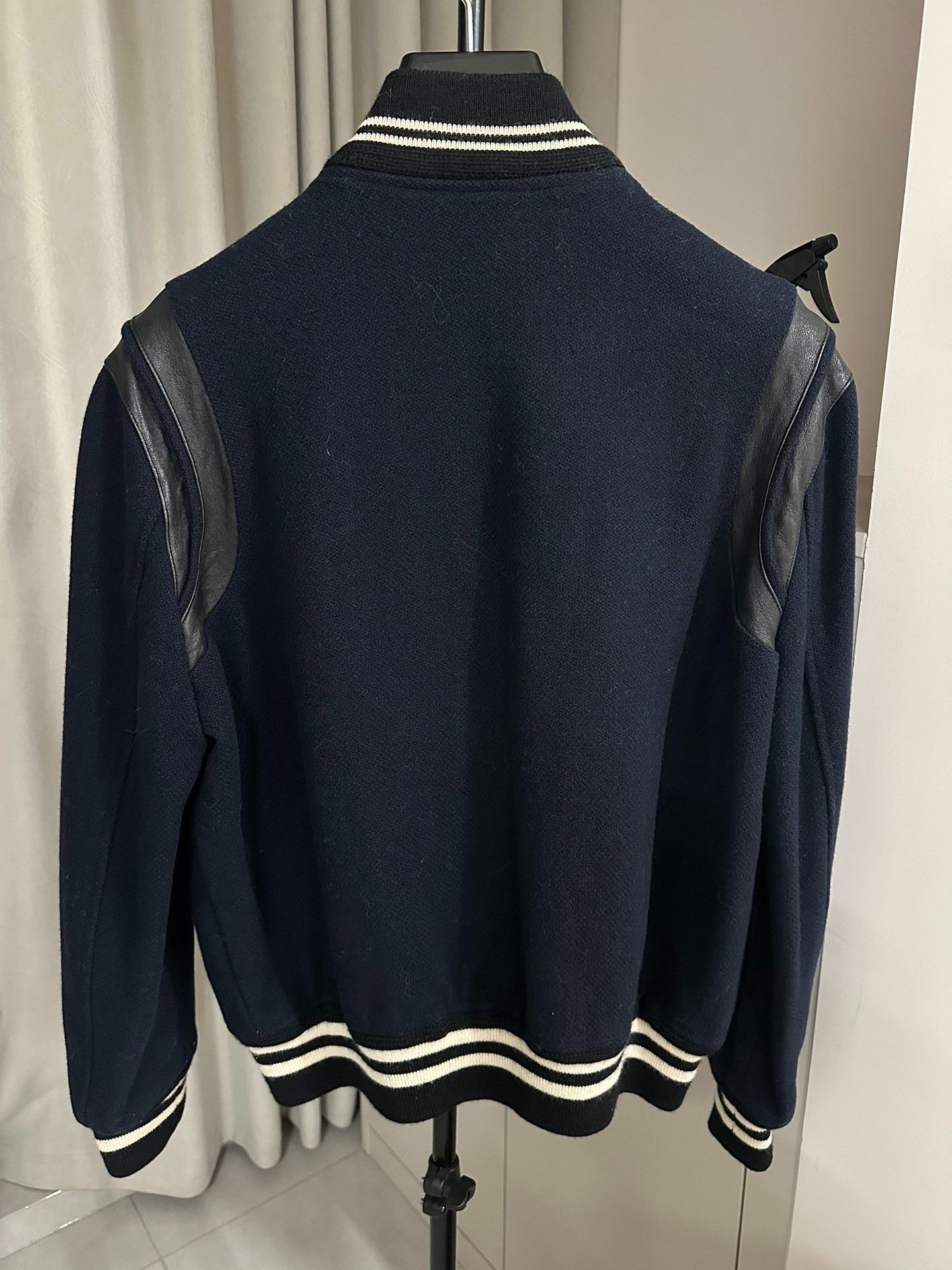 Saint Laurent Paris saint laurent navy wool baseball jacket Size US L / EU 52-54 / 3 - 3 Thumbnail