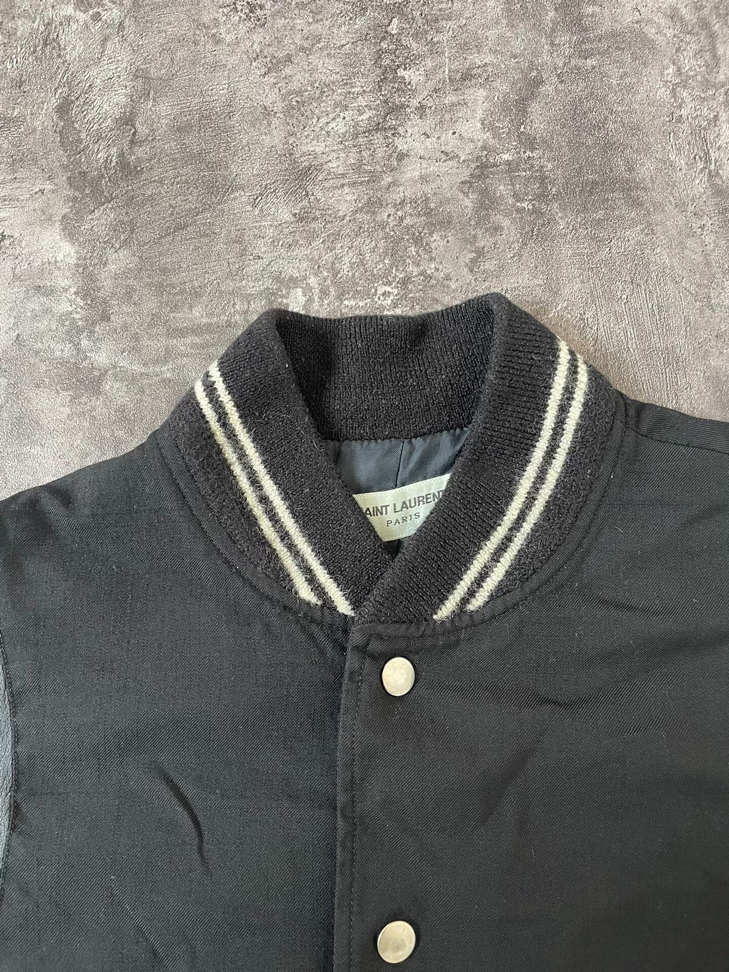 Saint Laurent Paris saint laurent black baseball jacket with lambskin Size US M / EU 48-50 / 2 - 3 Thumbnail