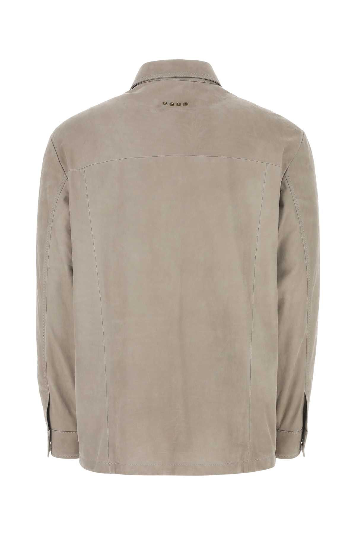 Etro Dove Grey Suede Shirt Size US M / EU 48-50 / 2 - 2 Thumbnail