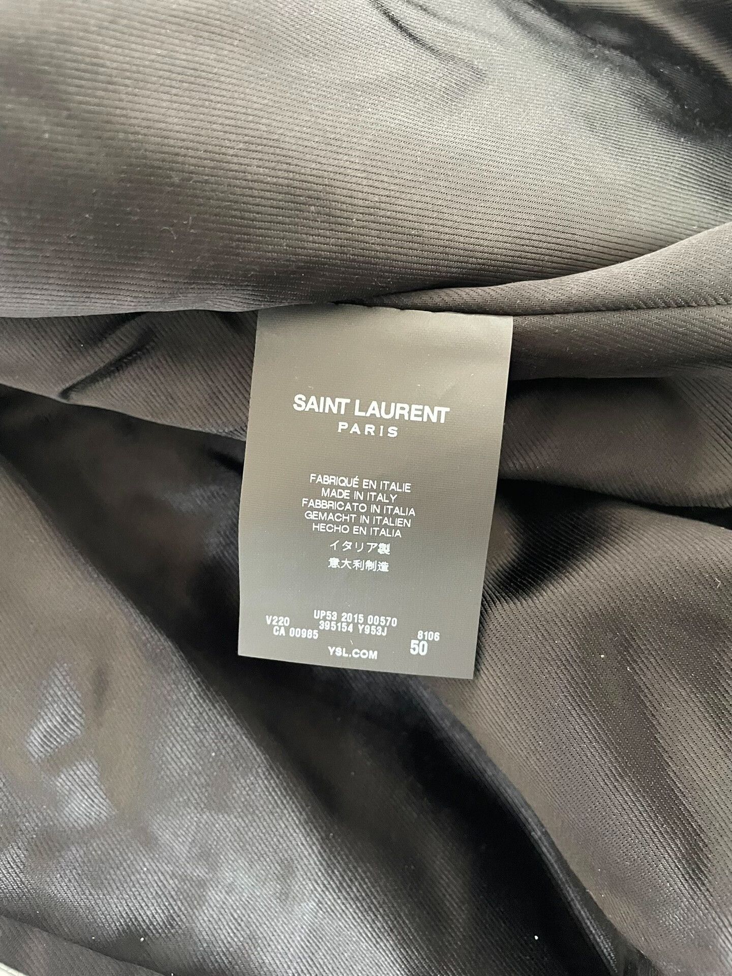 Saint Laurent Paris silver lambskin biker jacket by Saint Laurent Size US M / EU 48-50 / 2 - 8 Thumbnail
