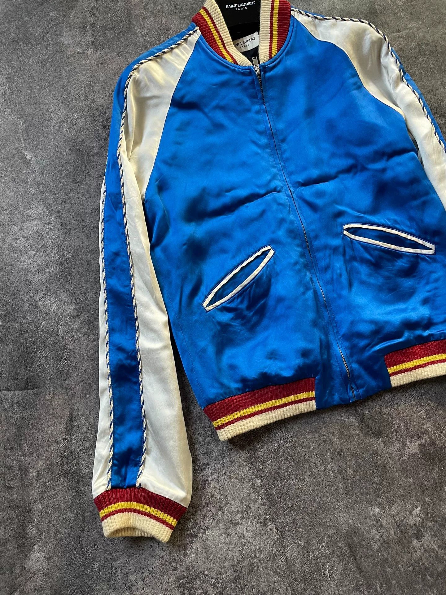 Saint Laurent Paris saint laurent blue and white silk jacket Size US M / EU 48-50 / 2 - 3 Thumbnail
