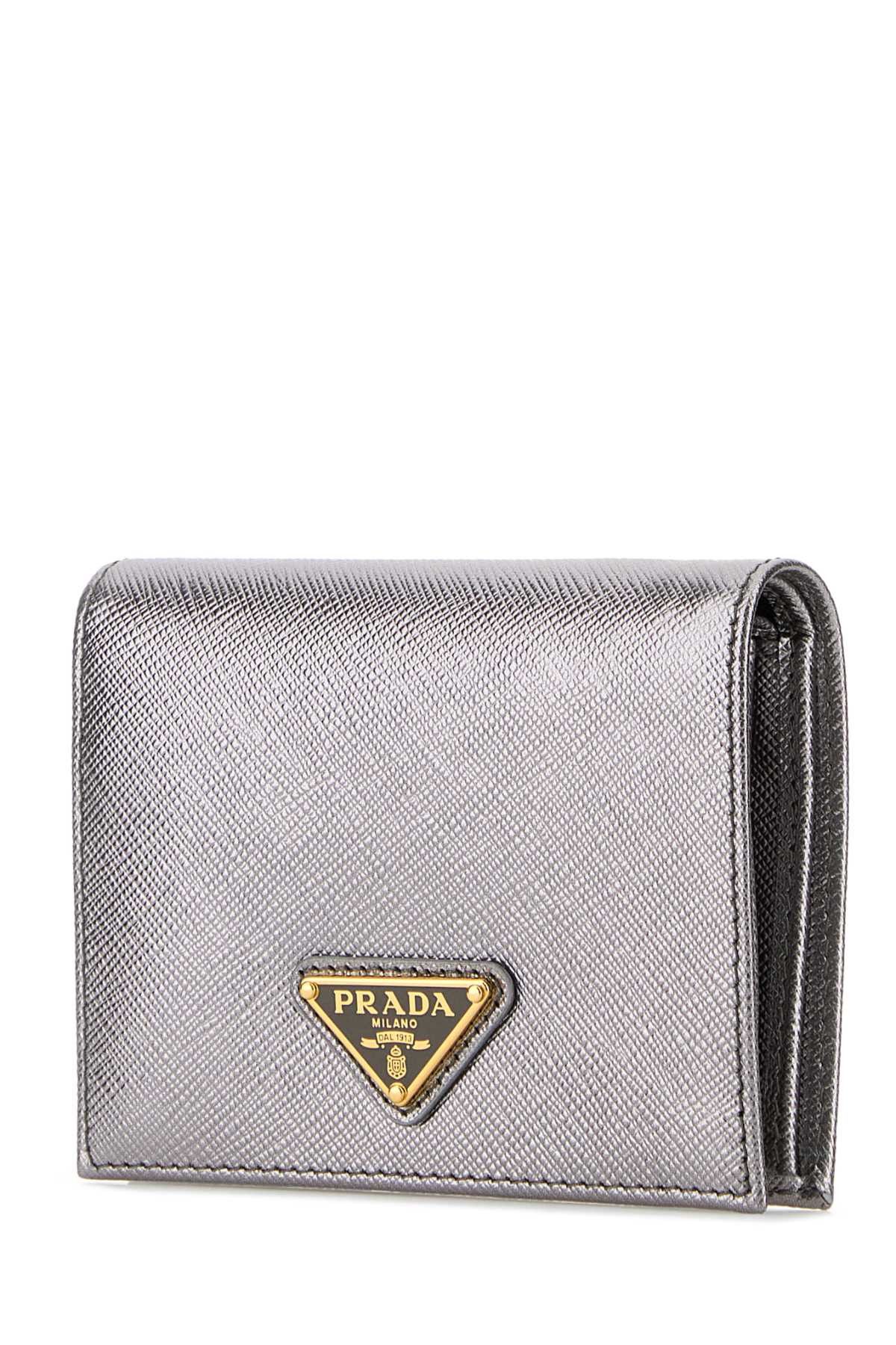 Prada Silver Leather Wallet Size ONE SIZE - 2 Thumbnail