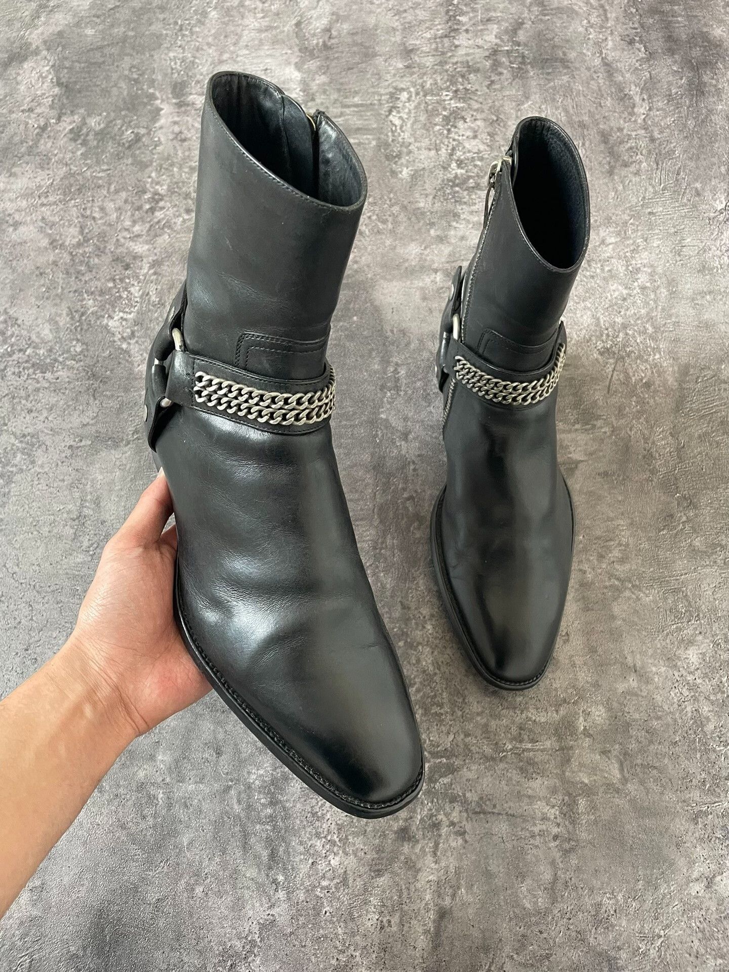 Saint Laurent Paris saint laurent chain detail chelsea boots Size US 6.5 / EU 39-40 - 3 Thumbnail