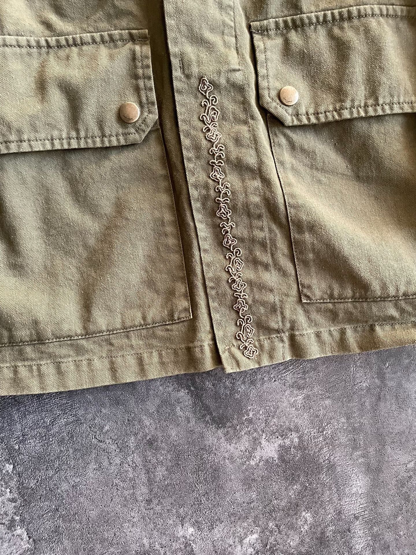 Saint Laurent Paris Saint Laurent Military Green Embroidered Jacket Size US M / EU 48-50 / 2 - 5 Thumbnail