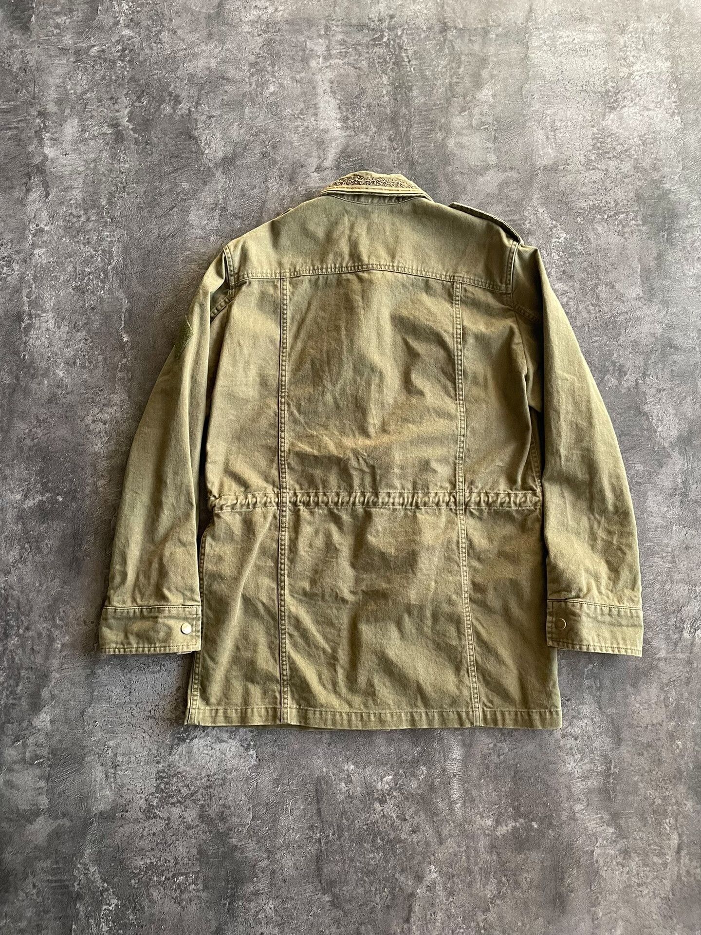 Saint Laurent Paris Saint Laurent Military Green Embroidered Jacket Size US M / EU 48-50 / 2 - 2 Thumbnail