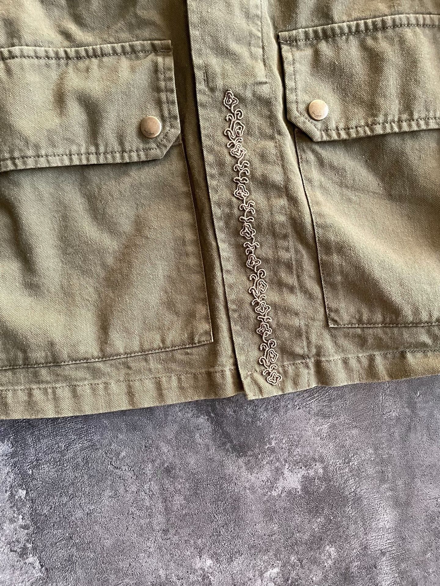 Saint Laurent Paris Saint Laurent Military Green Embroidered Jacket Size US M / EU 48-50 / 2 - 4 Thumbnail