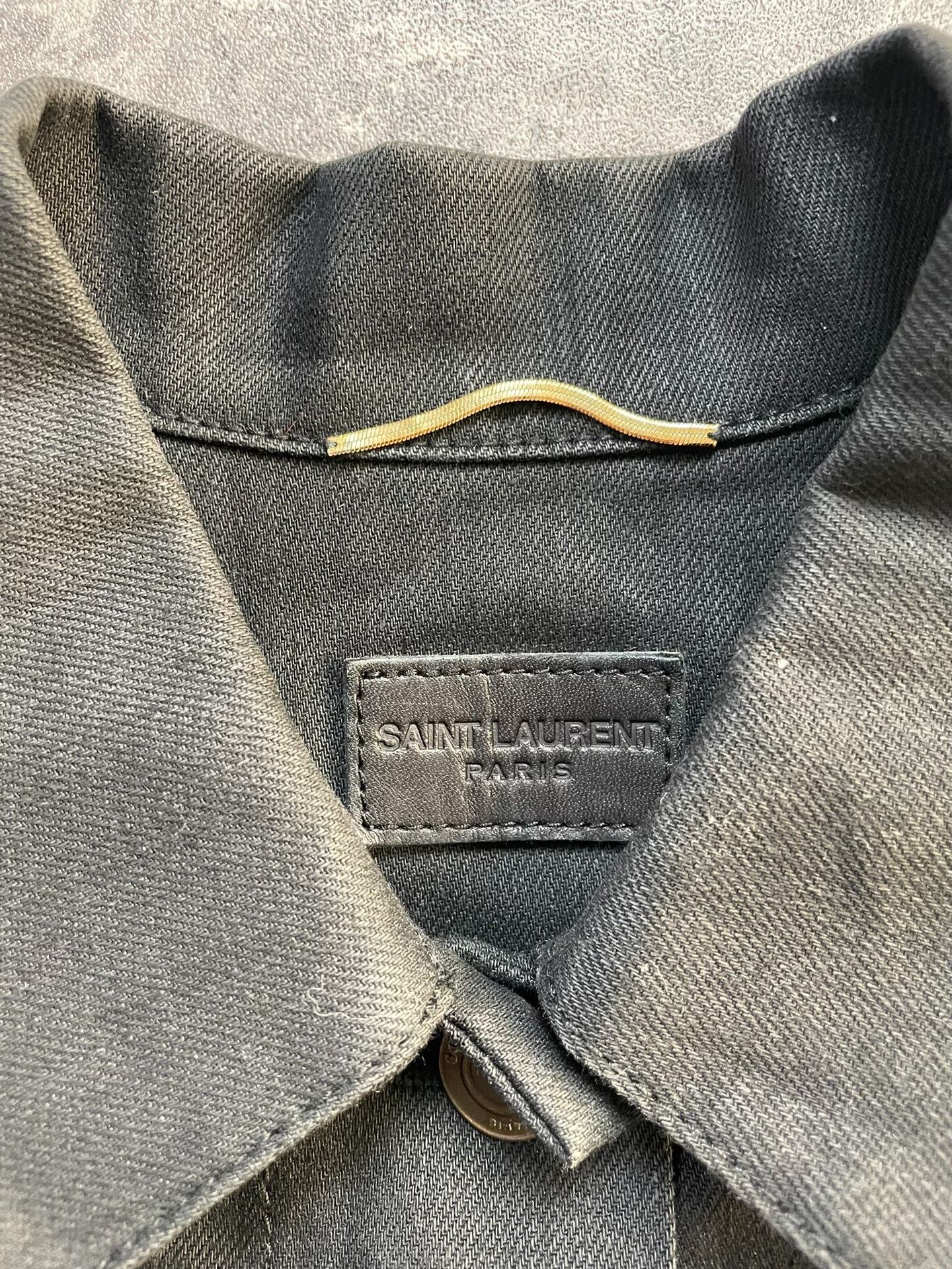 Saint Laurent Paris black denim jacket with waxed finish Size US S / EU 44-46 / 1 - 4 Thumbnail