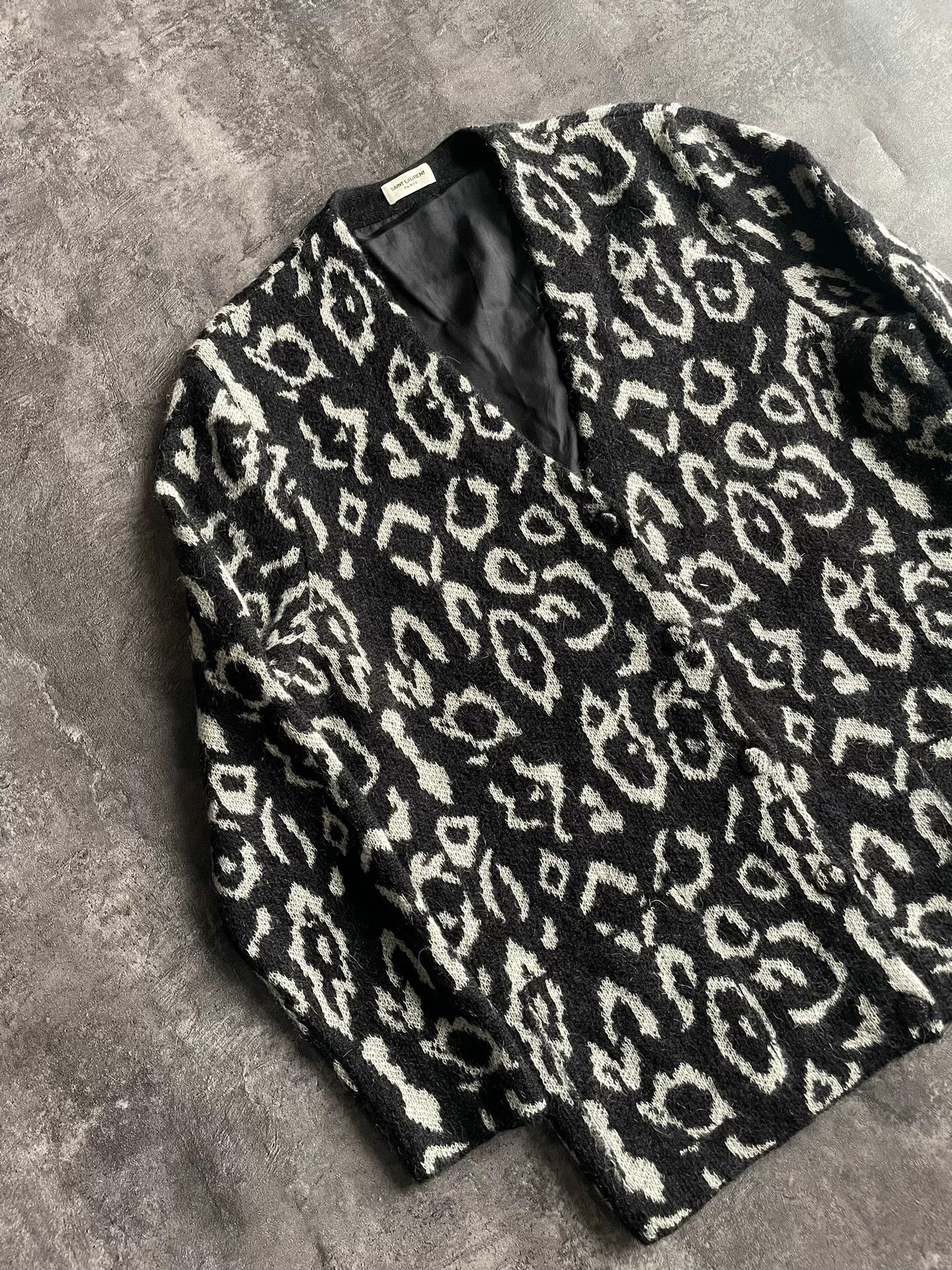 Saint Laurent Paris saint laurent leopard print mohair cardigan Size XS / US 0-2 / IT 36-38 - 3 Thumbnail