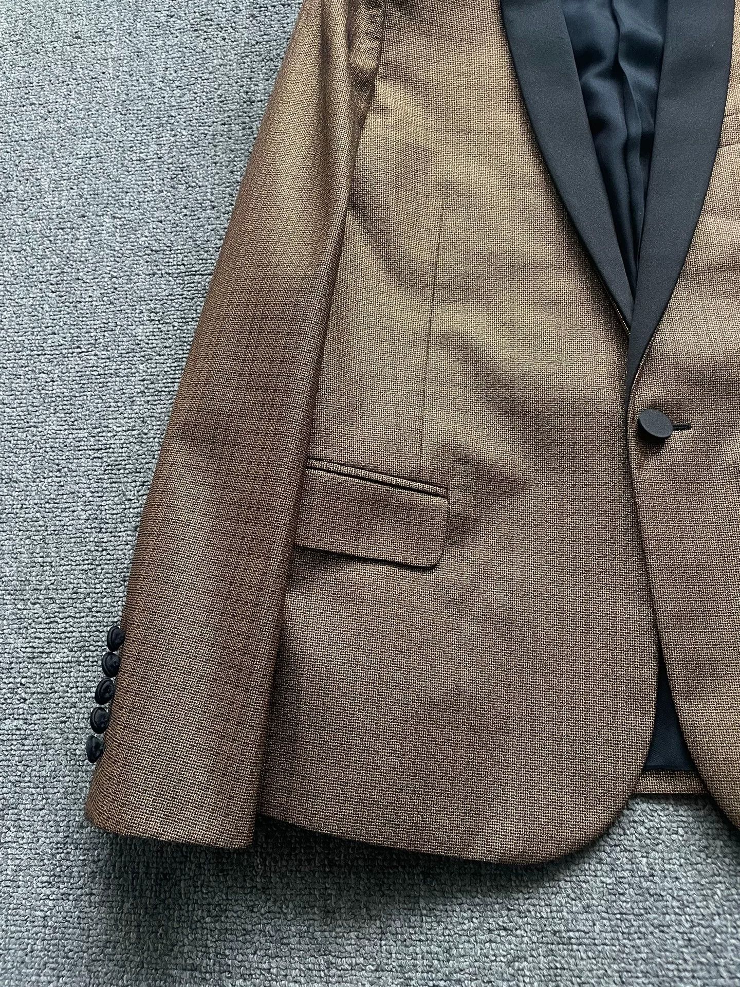 Saint Laurent Paris golden woven blazer with peak lapel Size US M / EU 48-50 / 2 - 2 Thumbnail