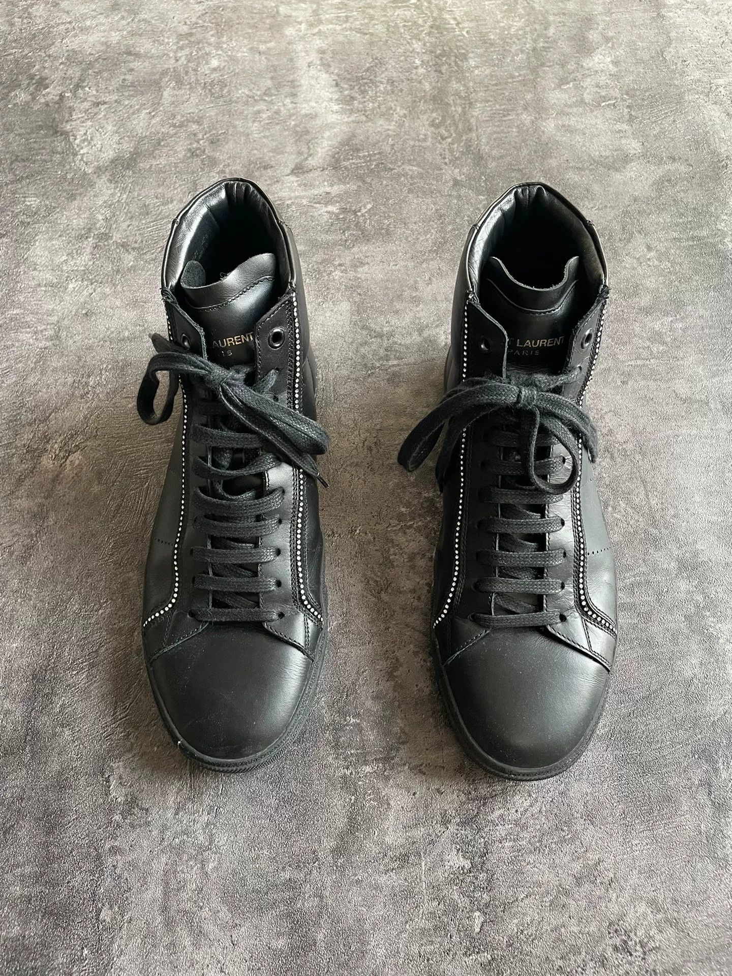 Saint Laurent Paris saint laurent high-top rhinestone sneakers Size US 8.5 / EU 41-42 - 3 Thumbnail
