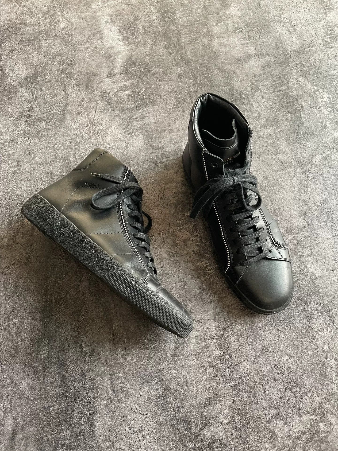 Saint Laurent Paris saint laurent high-top rhinestone sneakers Size US 8.5 / EU 41-42 - 2 Thumbnail