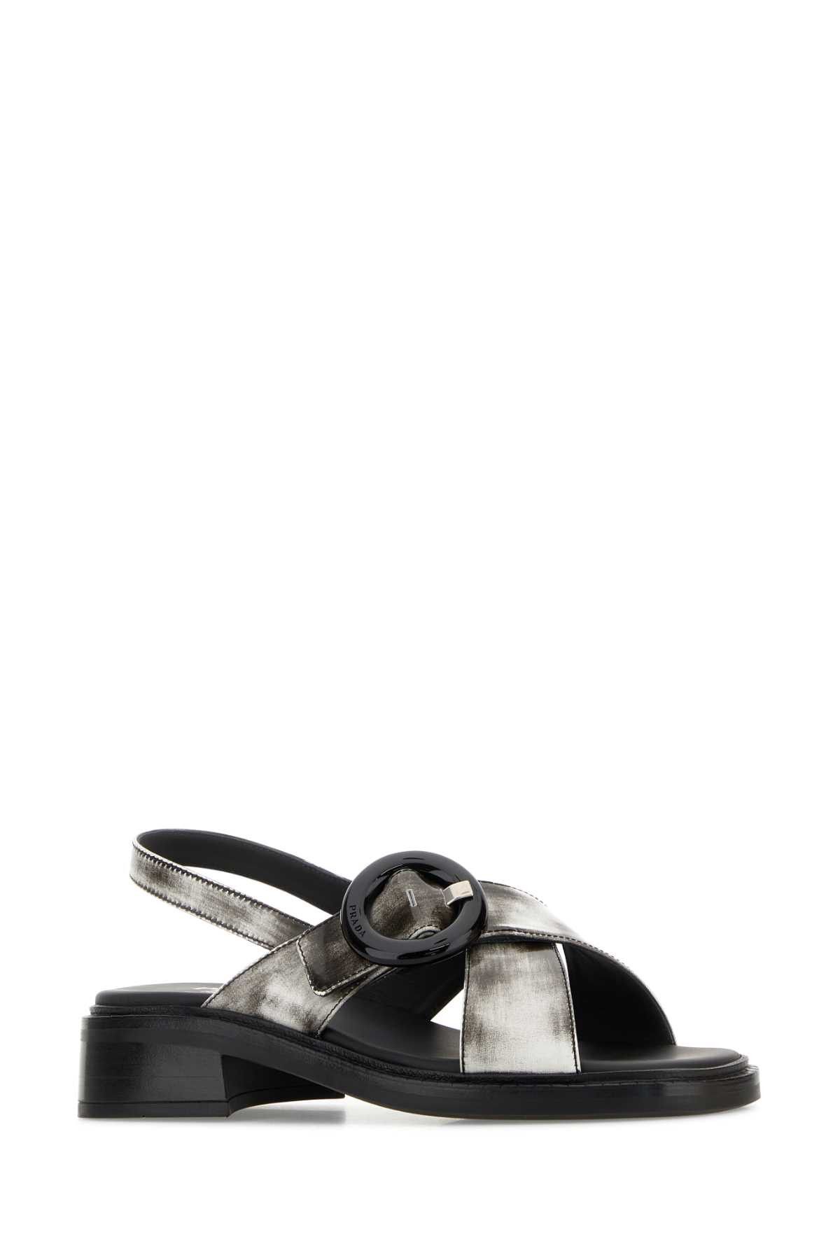 Prada White Leather Sandals Size US 10 / IT 40 - 2 Thumbnail