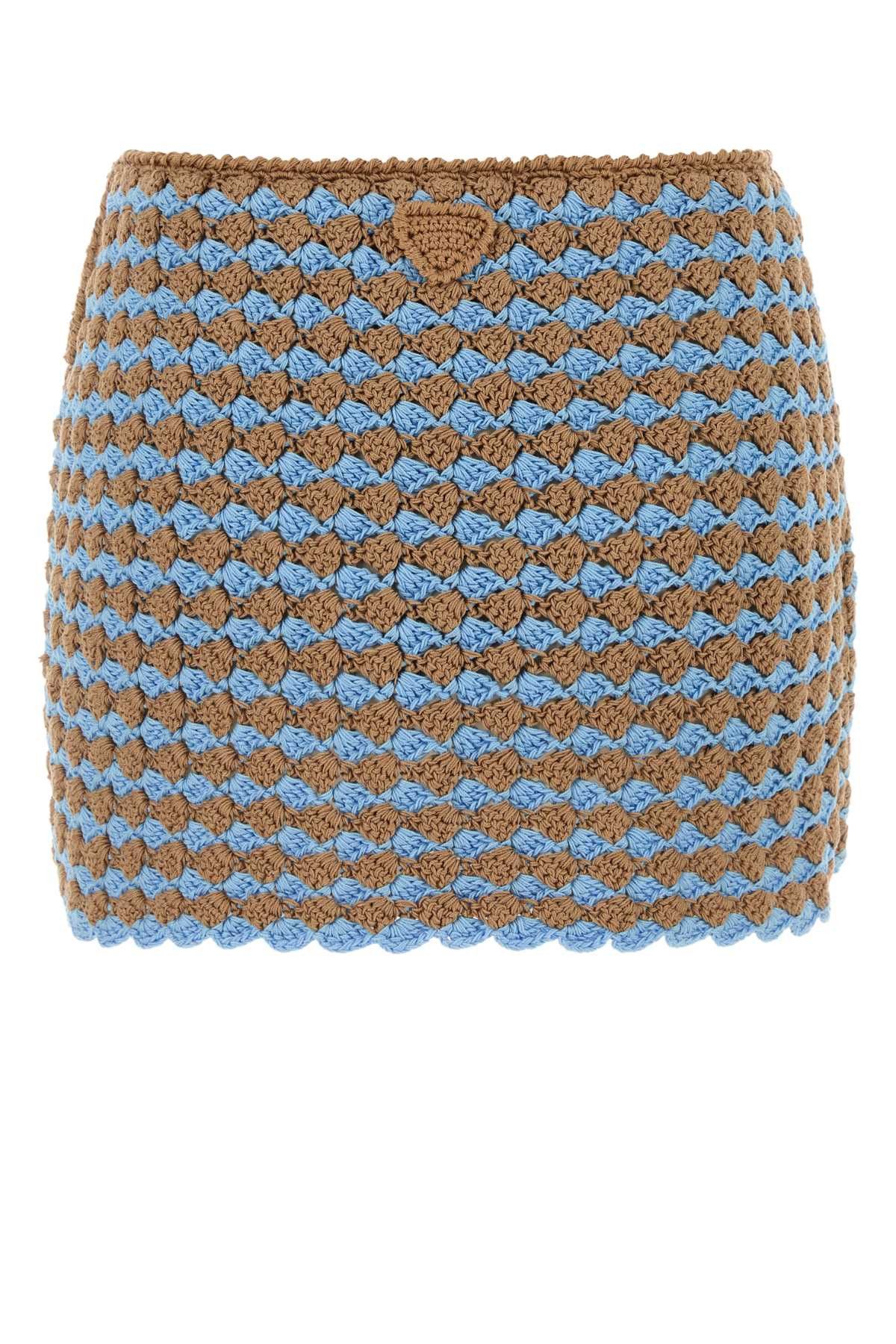 Prada Two-Tone Crochet Mini Skirt Size 28" / US 6 / IT 42 - 2 Thumbnail
