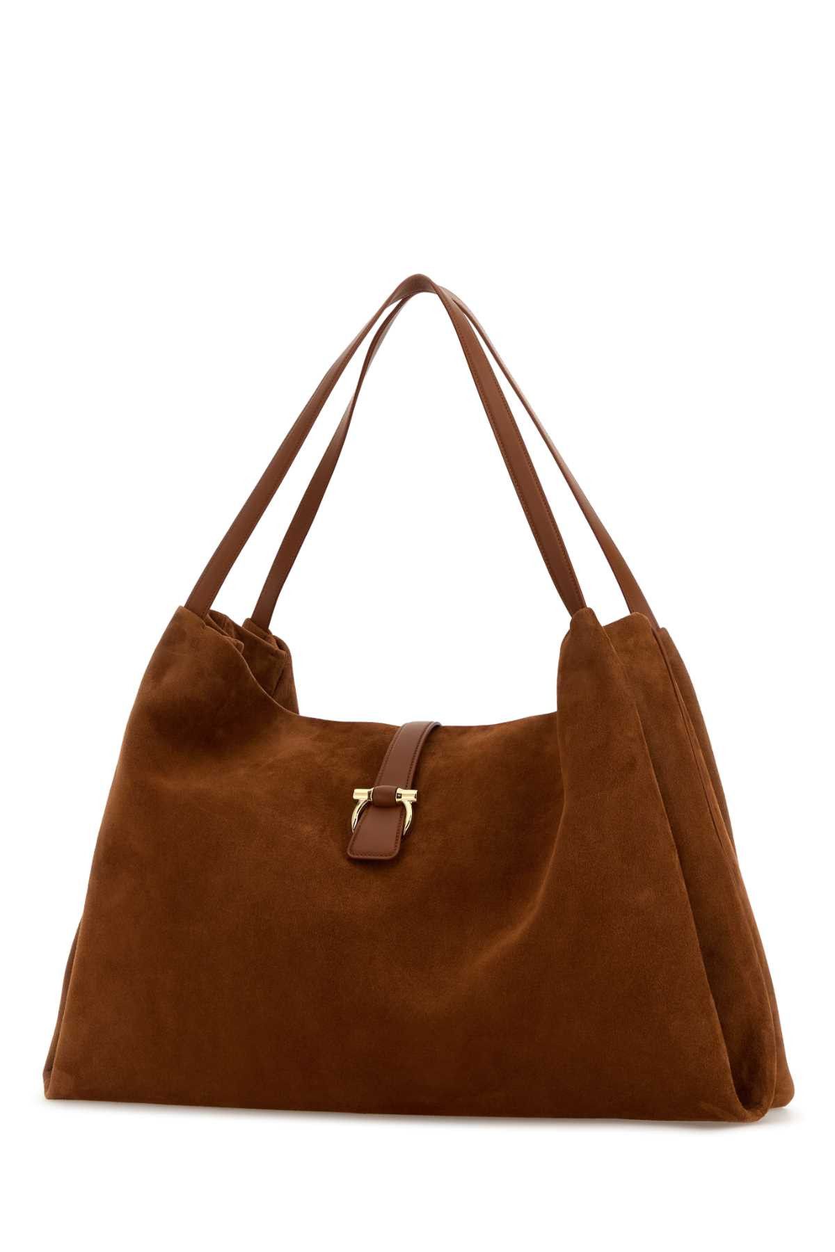 Salvatore Ferragamo Caramel Suede Shopping Bag Size ONE SIZE - 2 Thumbnail