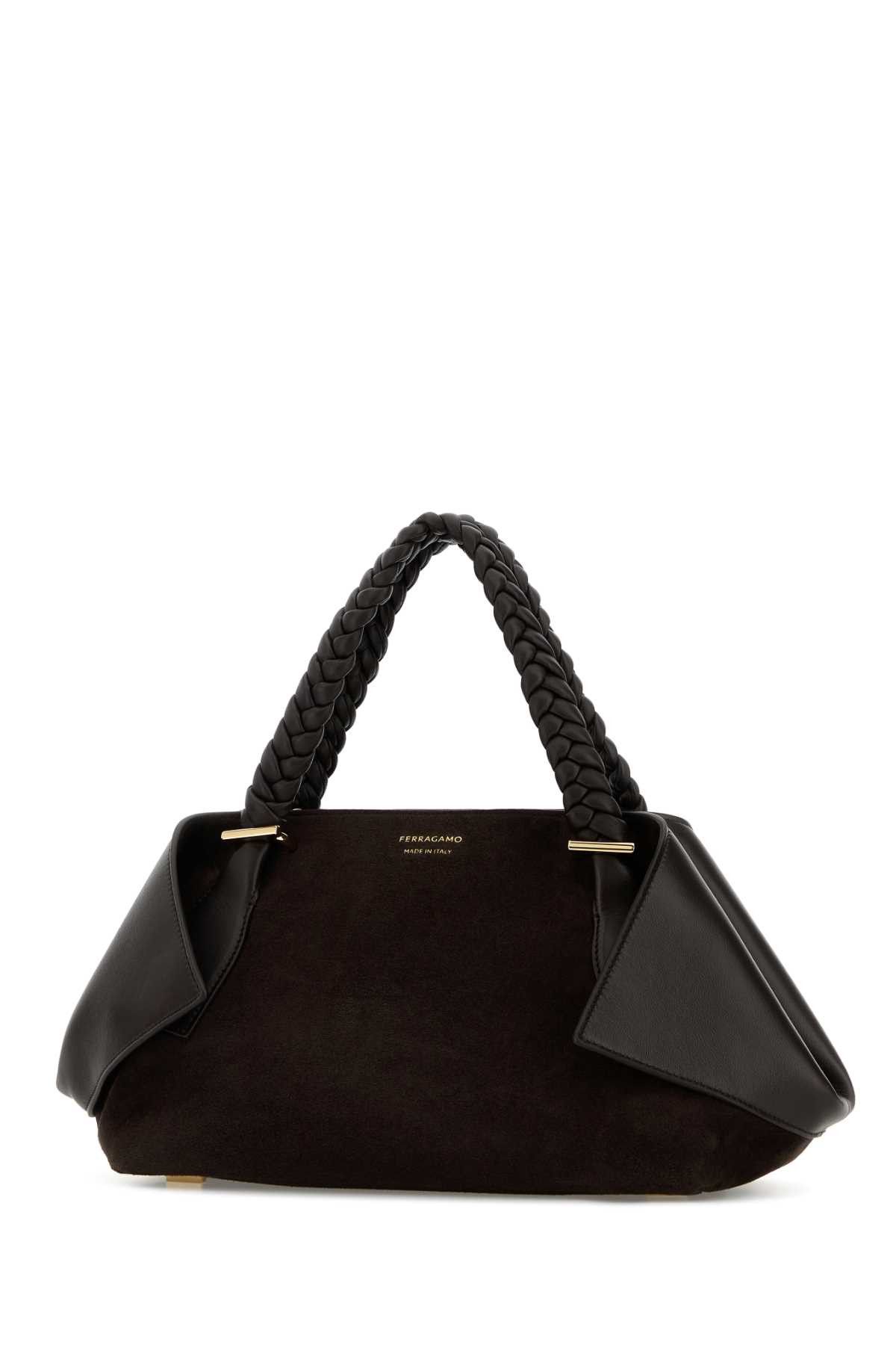 Salvatore Ferragamo Dark Brown Suede Handbag Size ONE SIZE - 2 Thumbnail