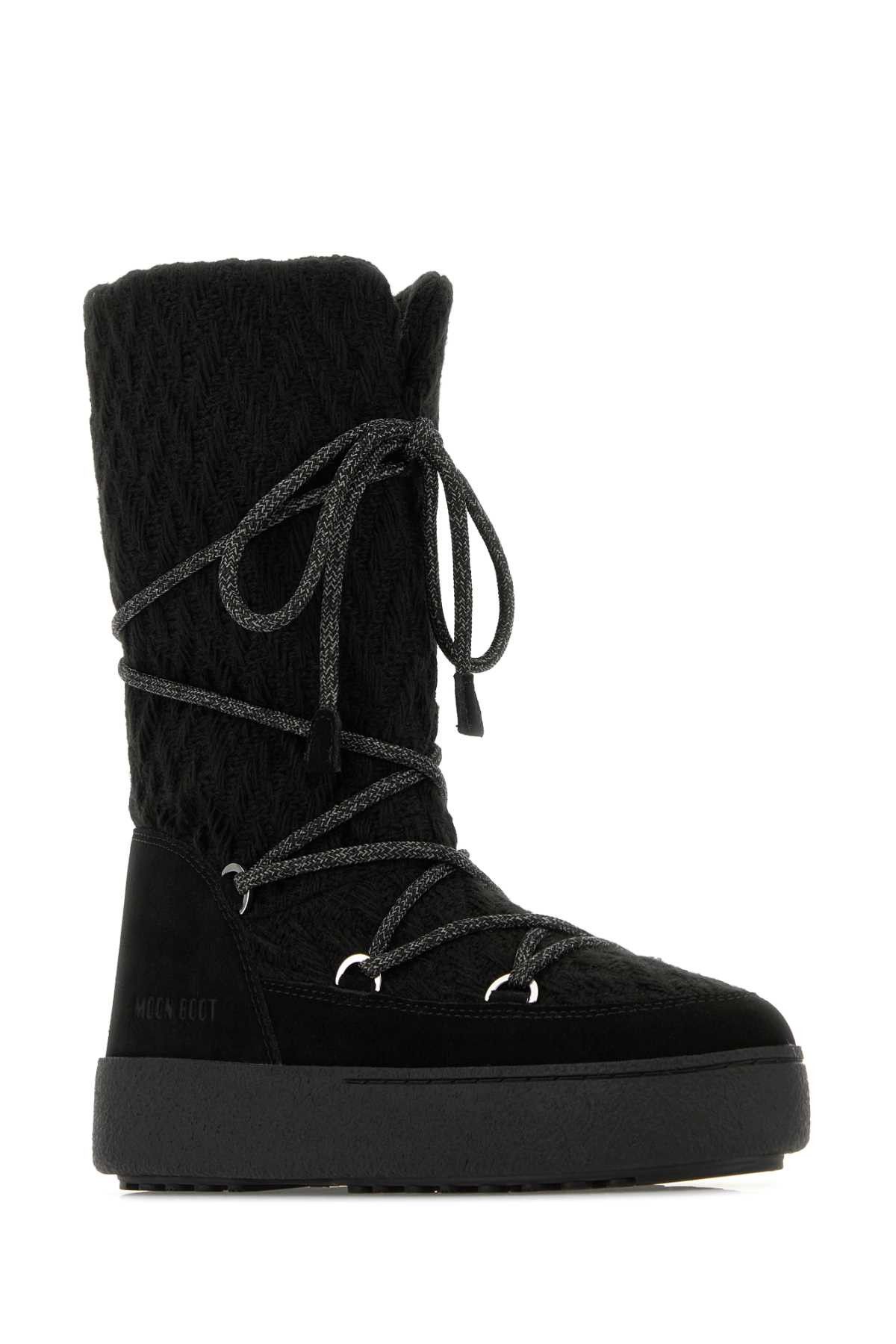 Moon Boot Black Fabric Moon Boots X Guest In Residence Ltrack Boots Size US 6 / IT 36 - 2 Thumbnail