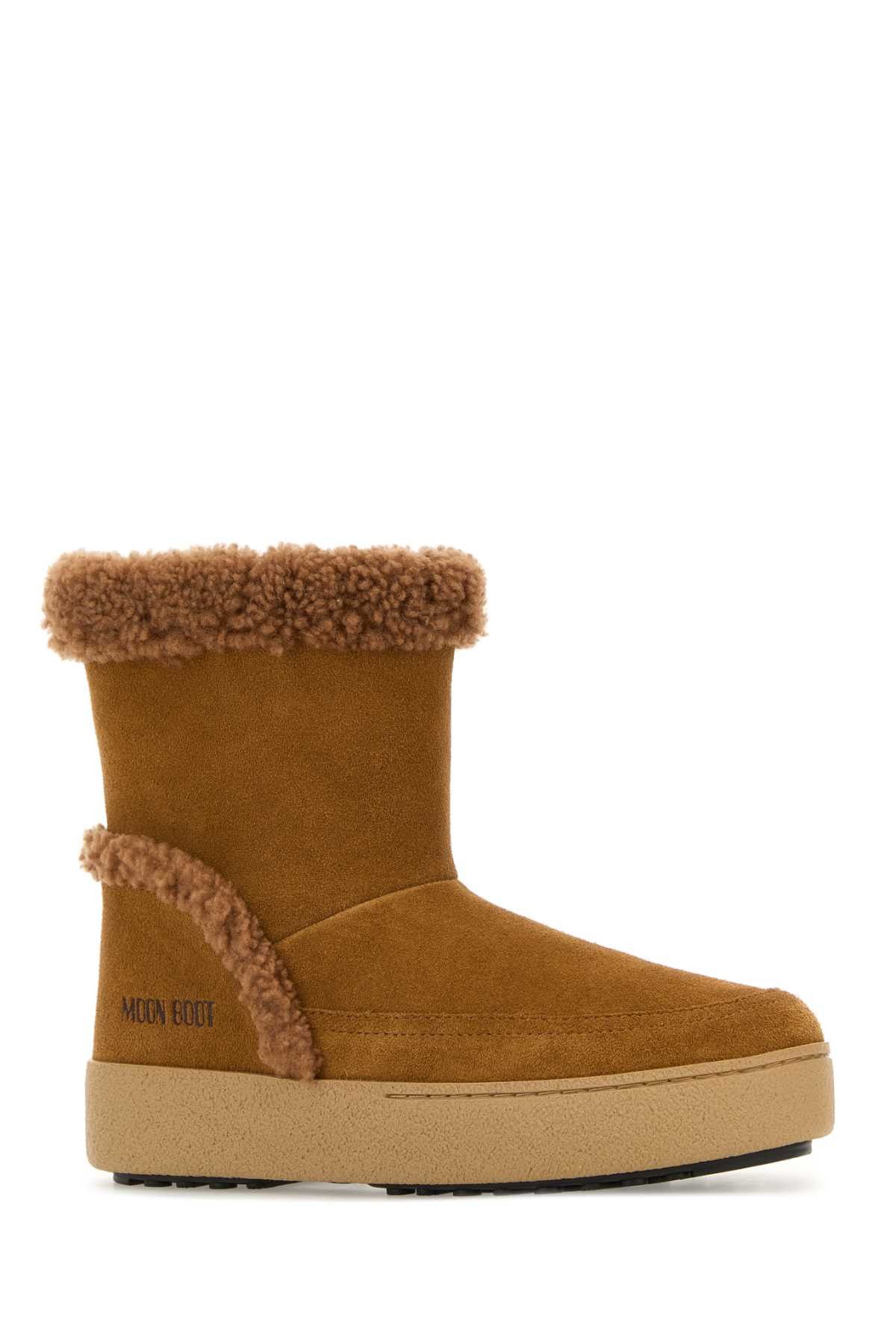 Moon Boot Caramel Suede Ltrack Tina Ankle Boots Size US 5 / IT 35 - 2 Thumbnail