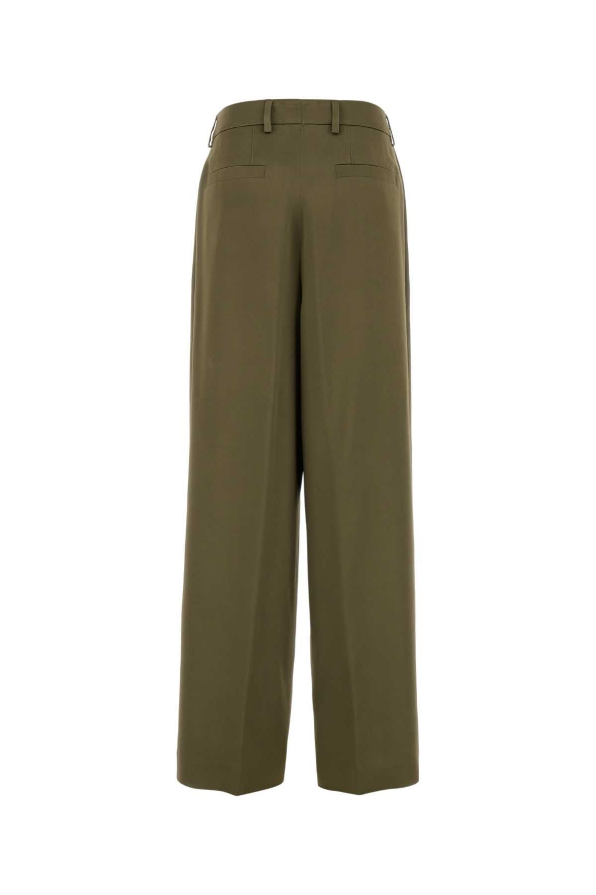Dries Van Noten Olive Green Crepe Penn Palazzo Pant Size 25" / US 0 / IT 36 - 2 Thumbnail