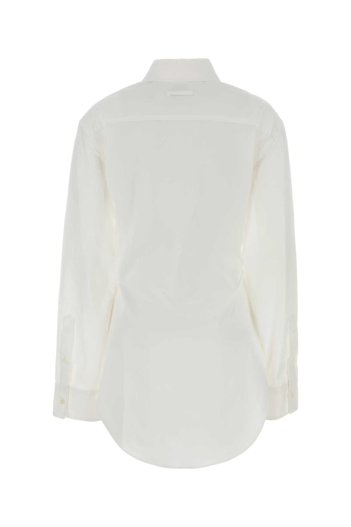 Jean Paul Gaultier White Stretch Poplin Shirt Size XXS / US 00 / IT 34 - 2 Thumbnail