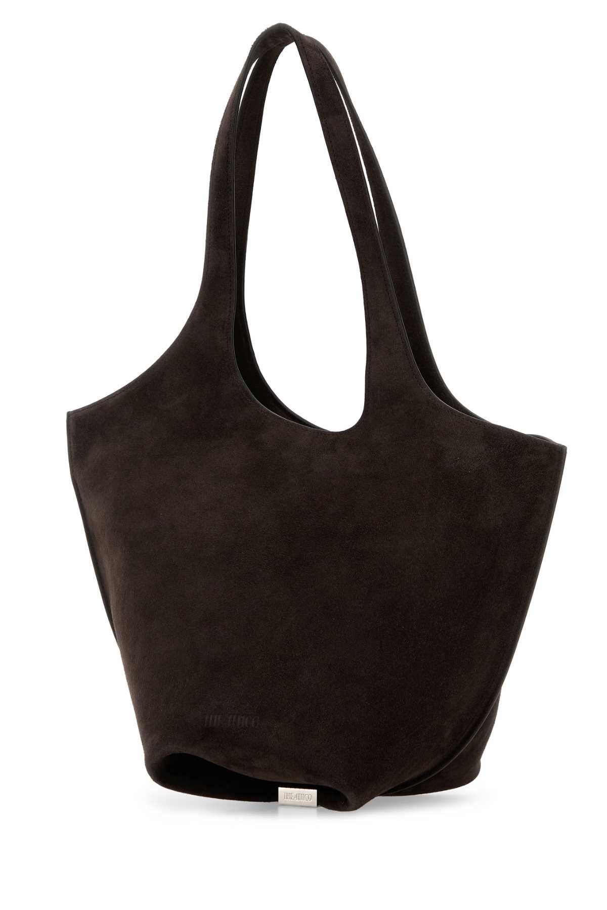 The Attico Dark Brown Suede Medium La Scoop Shoulder Bag Size ONE SIZE - 2 Thumbnail