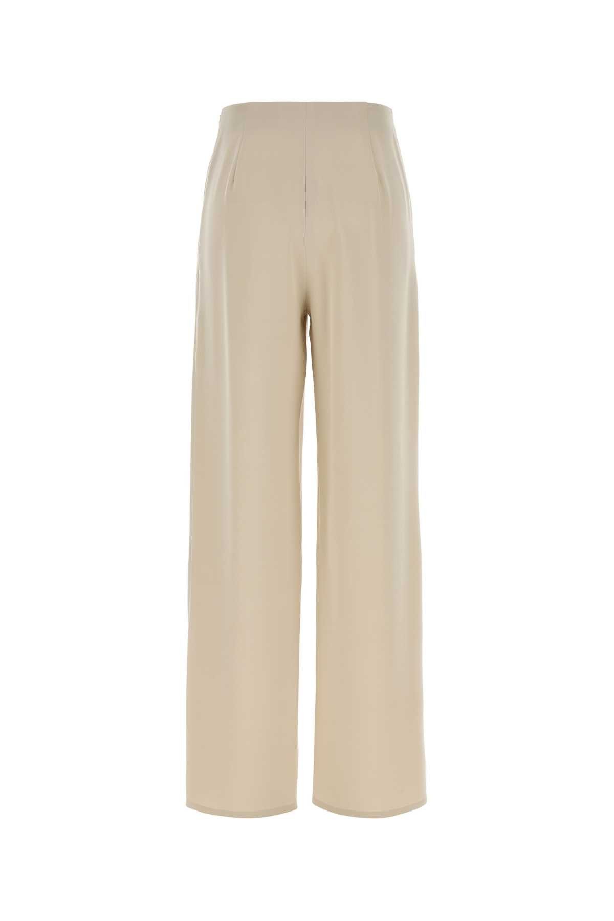 Max Mara Sand Stretch Satin Palude Palazzo Pant Size 28" / US 6 / IT 42 - 2 Thumbnail