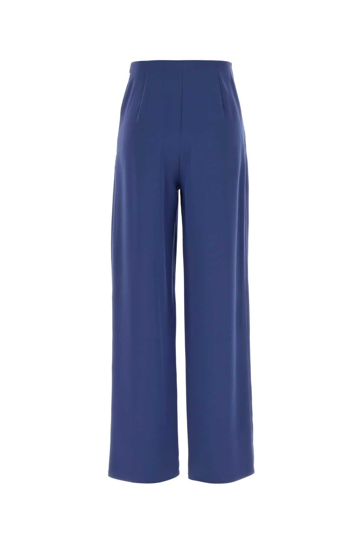 Max Mara Blue Stretch Satin Palude Palazzo Pant Size 26" / US 2 / IT 38 - 2 Thumbnail