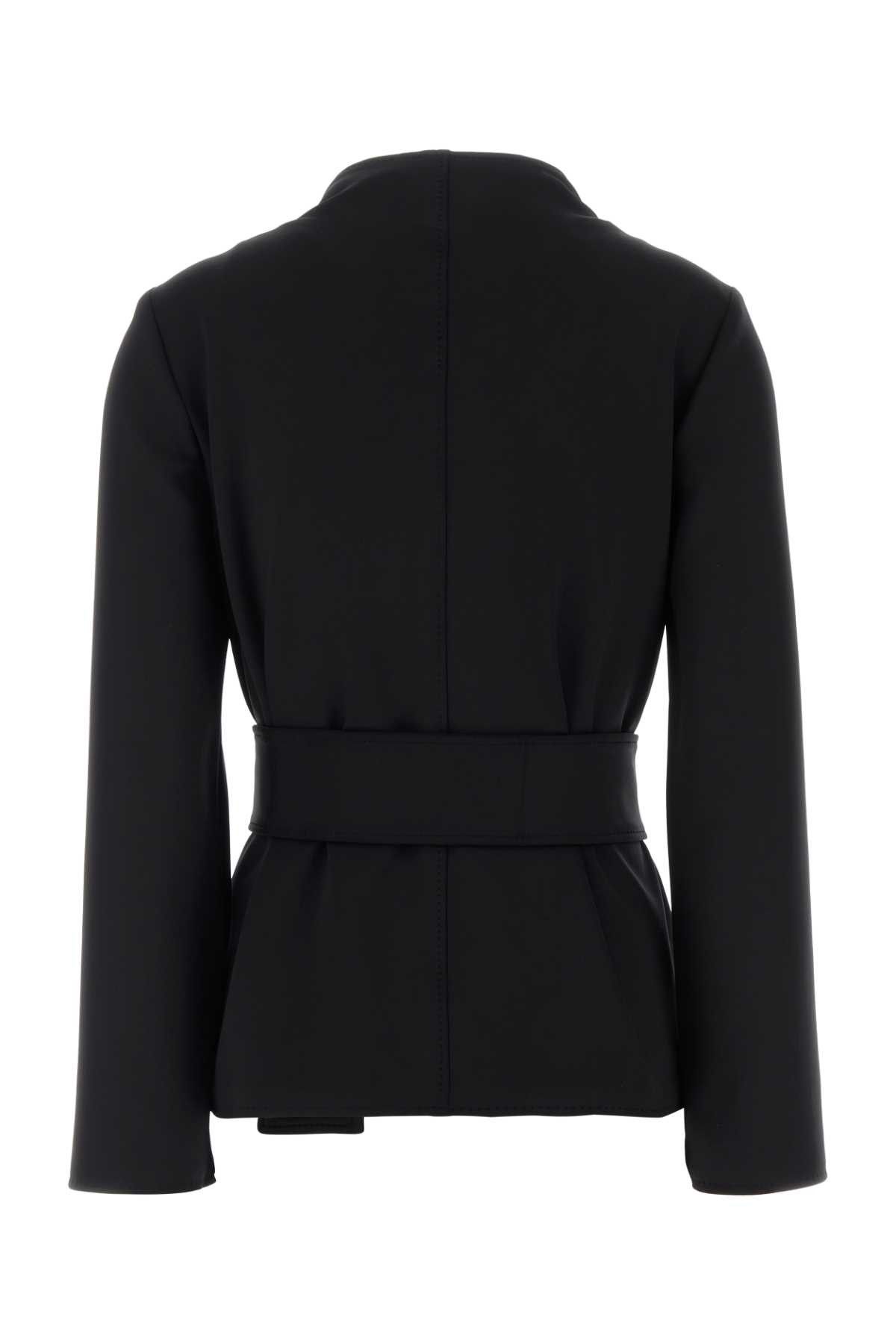 Max Mara Black Stretch Nylon Talamo Blazer Size XL / US 12-14 / IT 48-50 - 2 Thumbnail