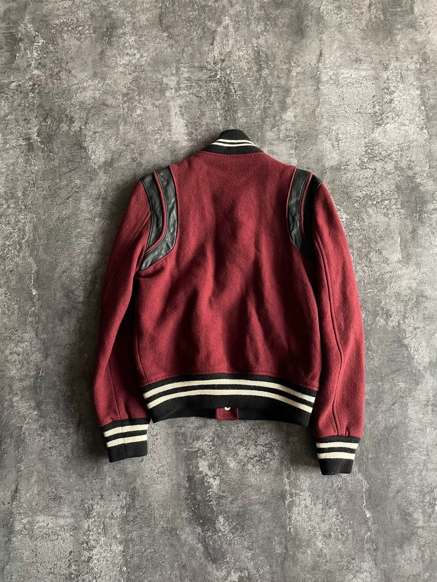 Saint Laurent Paris saint laurent burgundy leather baseball jacket Size XS / US 0-2 / IT 36-38 - 2 Thumbnail