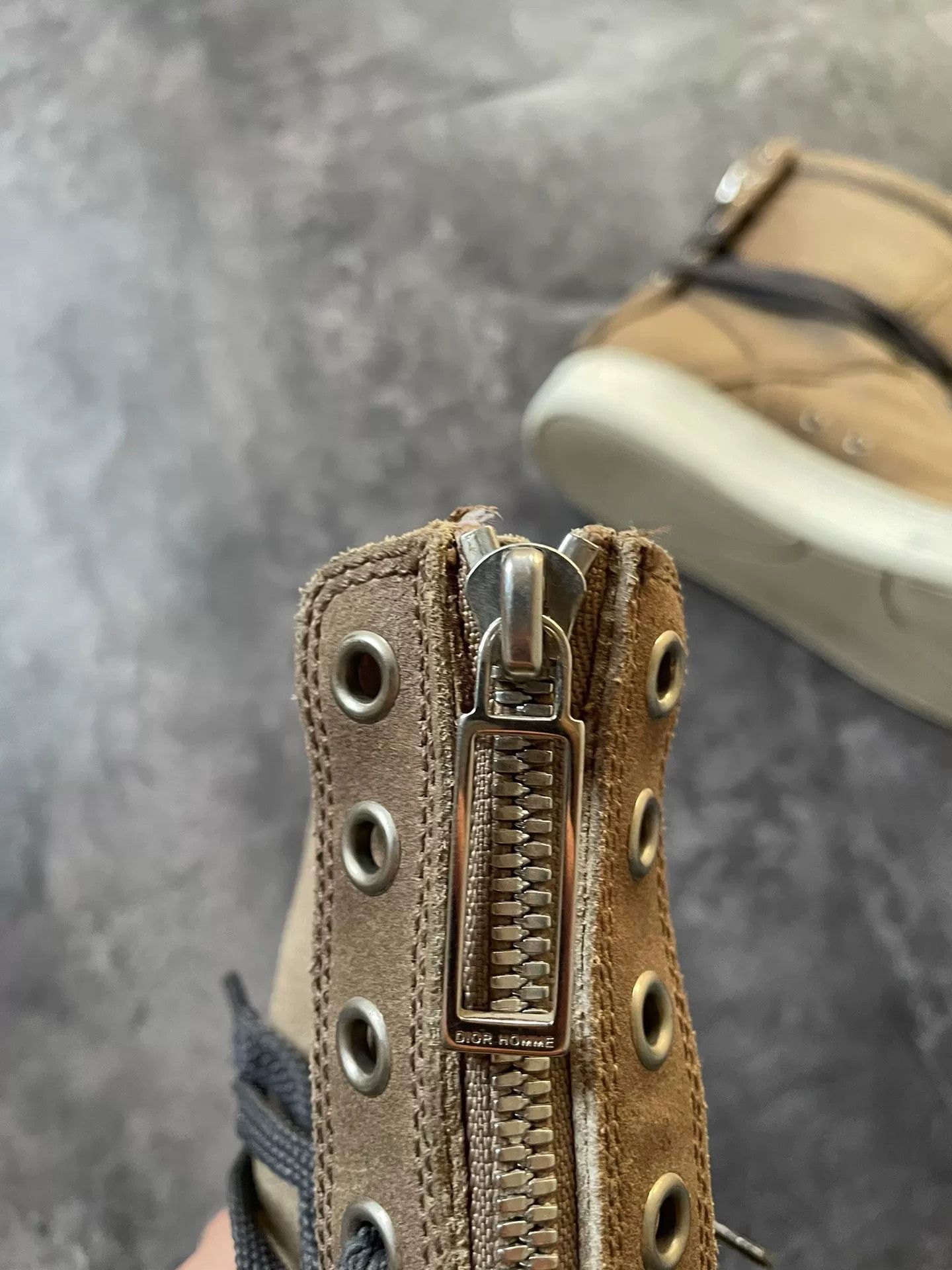 Dior brown suede high-top lace-up sneakers Size US 11.5 / EU 44-45 - 5 Thumbnail