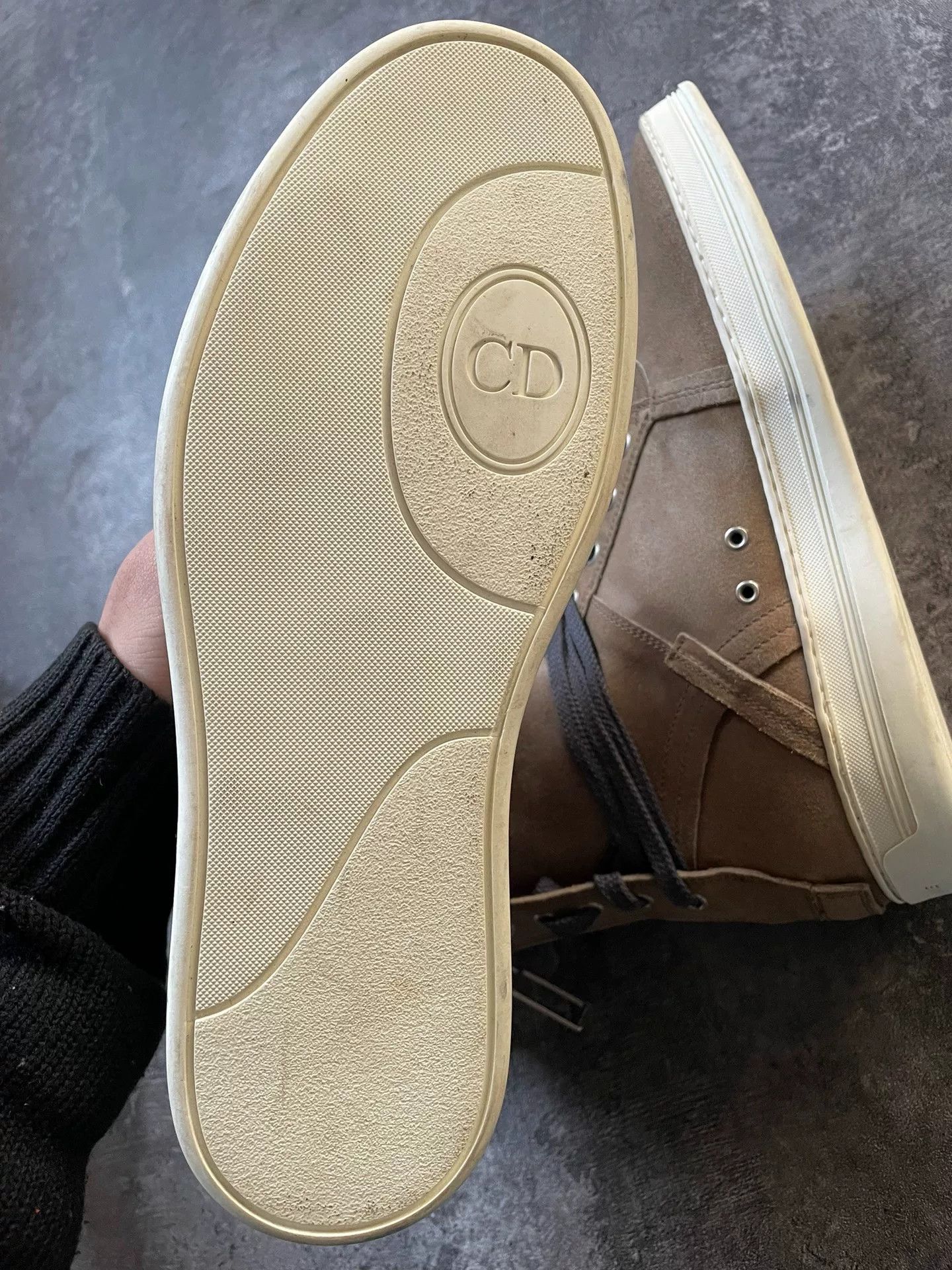 Dior brown suede high-top lace-up sneakers Size US 11.5 / EU 44-45 - 6 Thumbnail