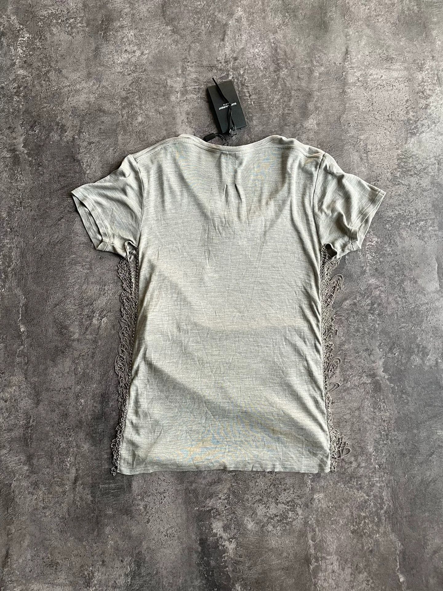 Saint Laurent Paris grey silk short sleeve top Size XS / US 0-2 / IT 36-38 - 3 Thumbnail